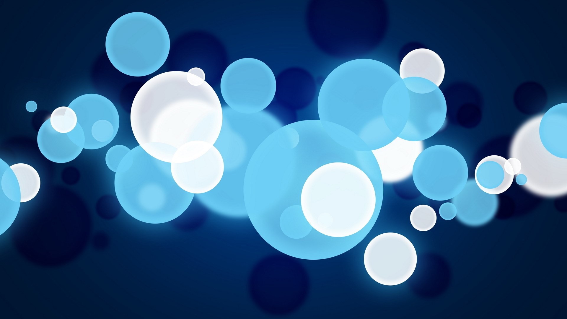 Blue and white bokeh lights on dark background HD Wallpaper