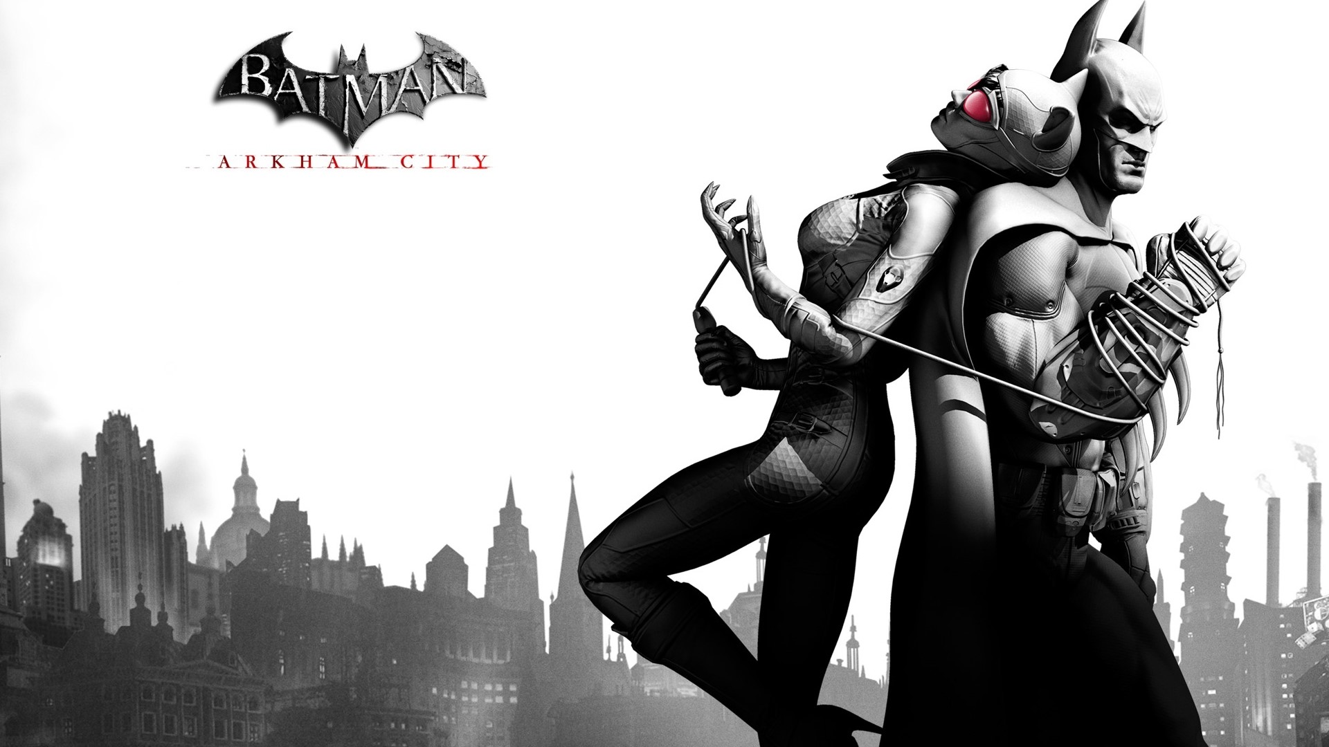 Batman and Catwoman from Batman: Arkham City HD Wallpaper