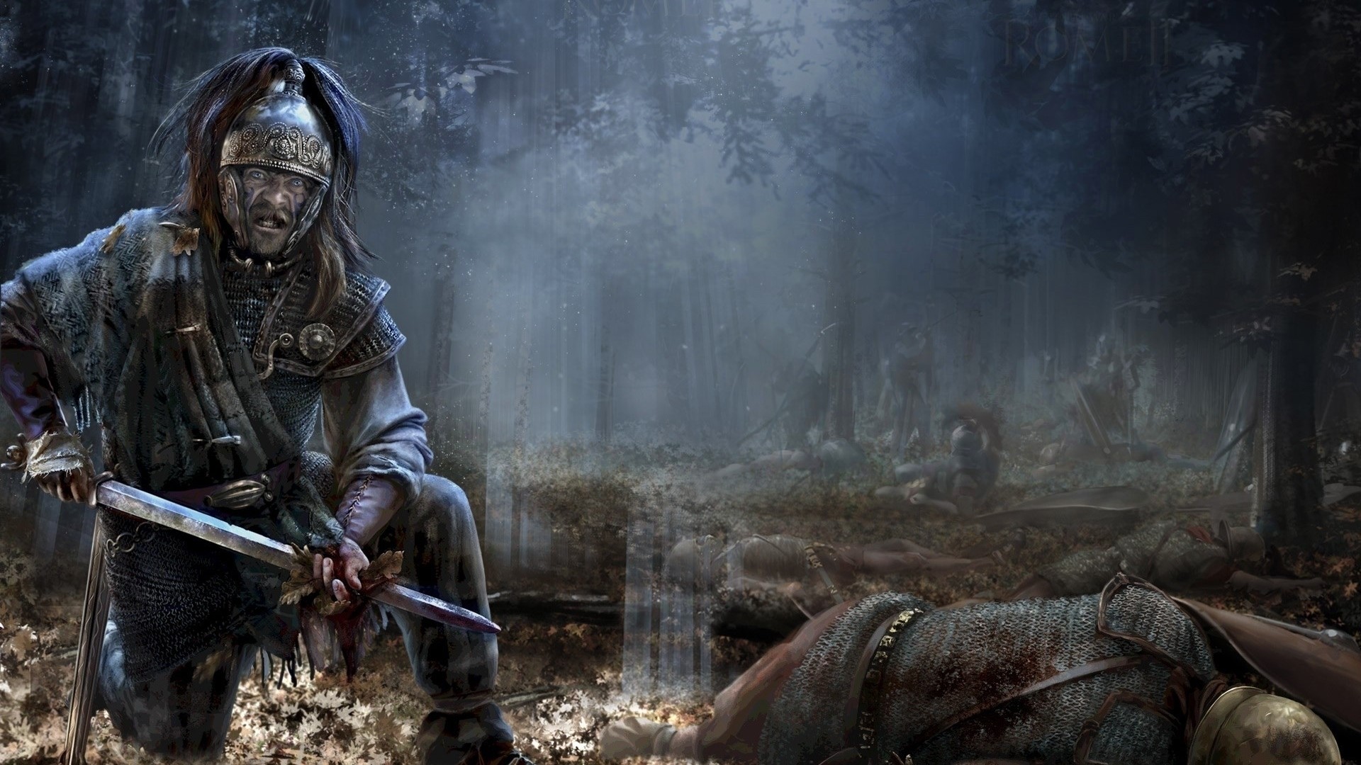 Soldier in a forest battlefield HD Wallpaper