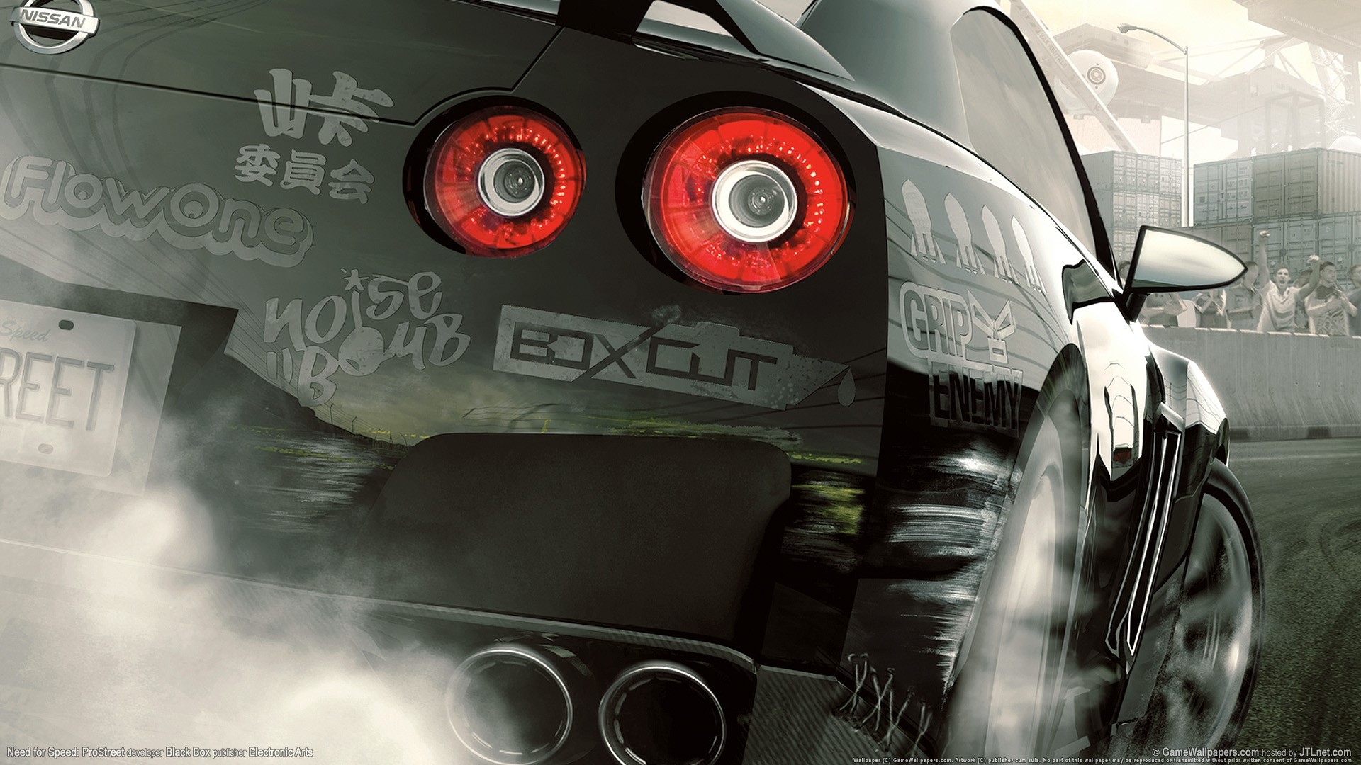 Nissan GT-R drifting in Need for Speed ProStreet HD Wallpaper