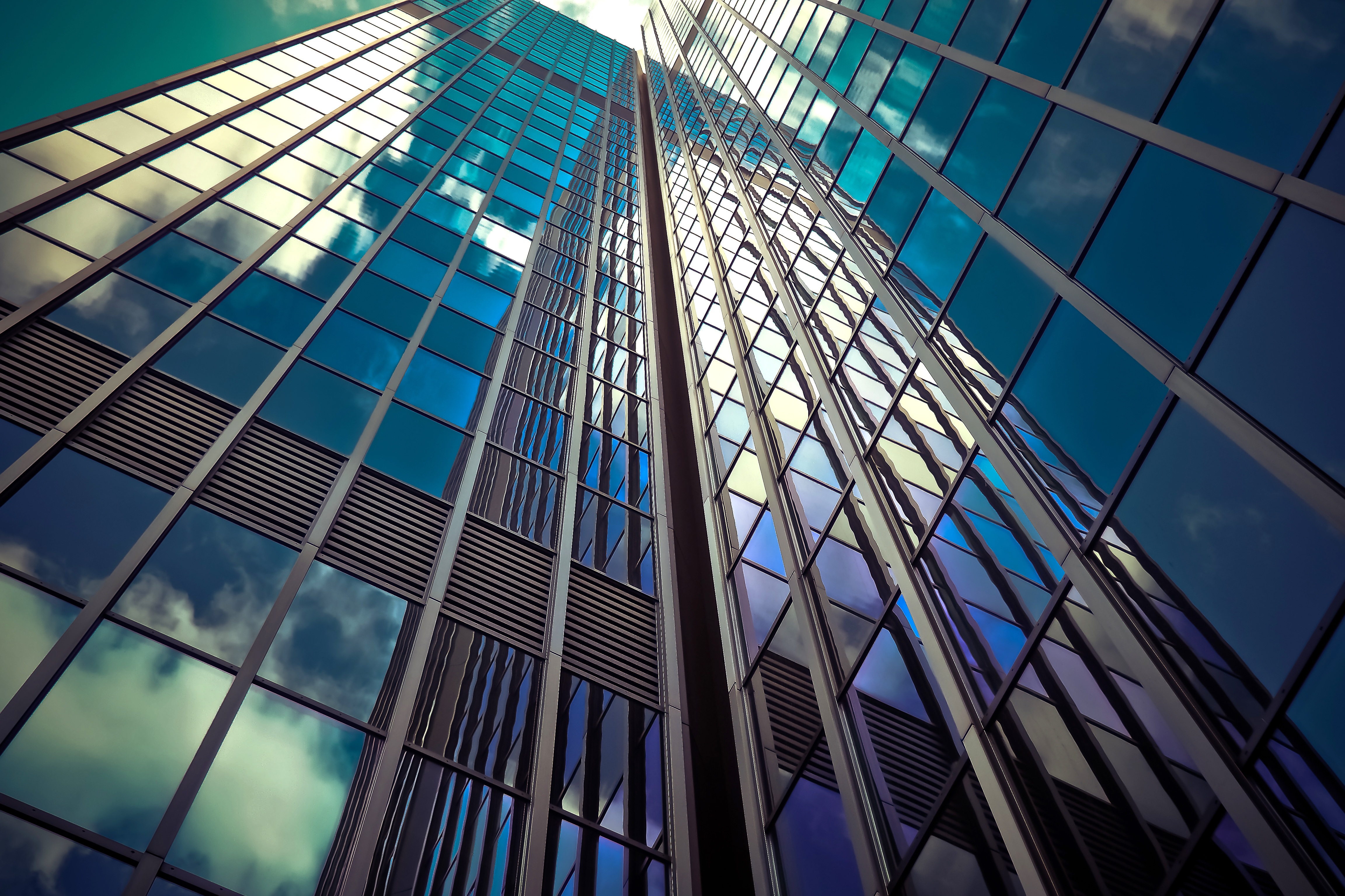 Glass Skyscraper Office Building HD Wallpaper