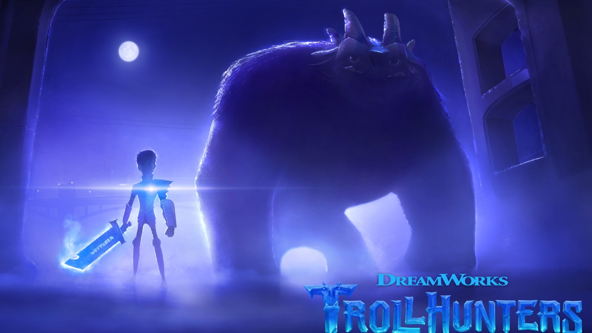 Jim Lake Jr. and a Troll from Trollhunters HD Wallpaper