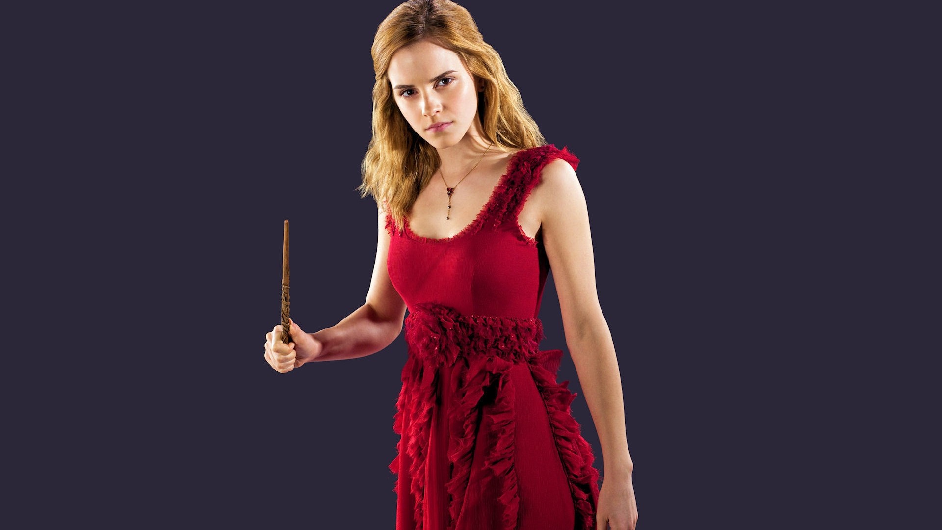 Hermione Granger from Harry Potter holding a wand HD Wallpaper