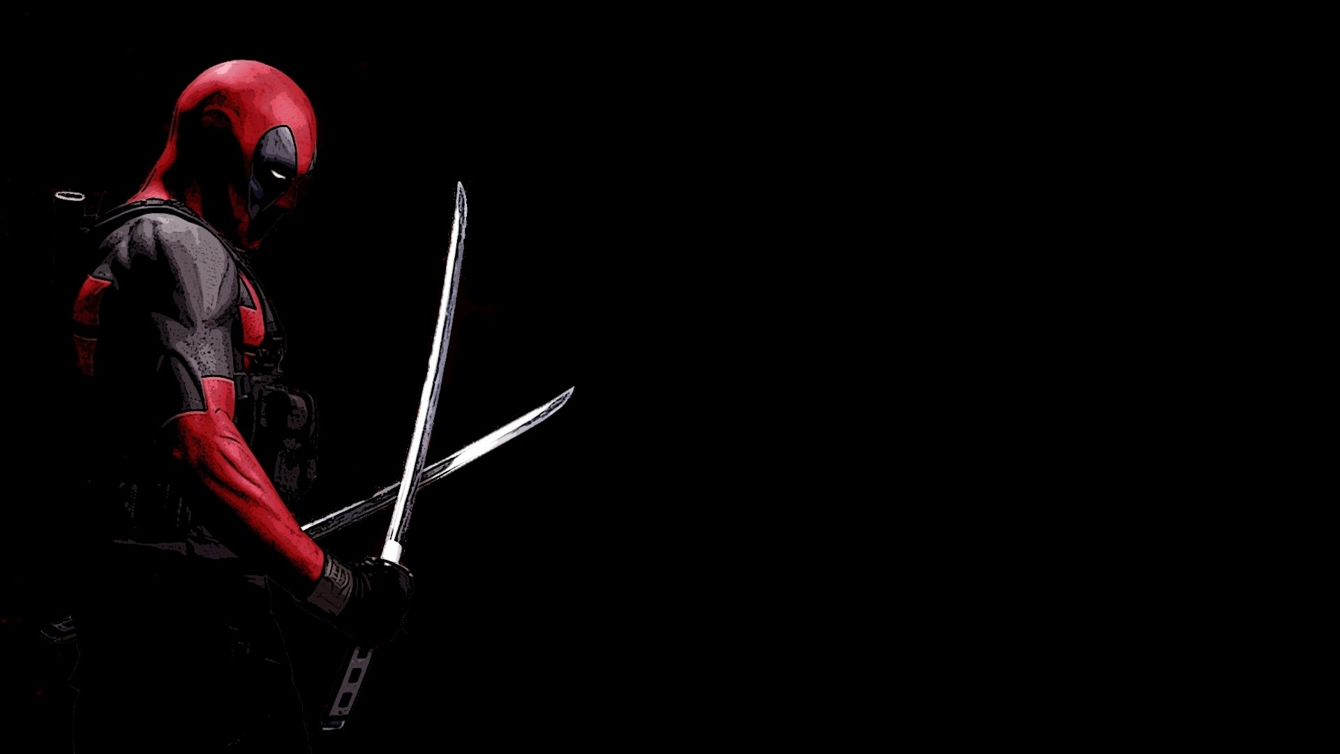 Deadpool with two katanas HD Wallpaper