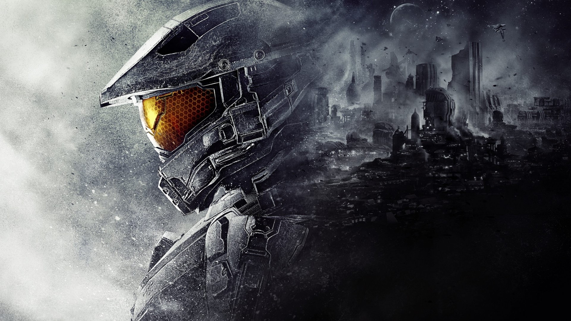 Master Chief from Halo in a desolate city HD Wallpaper
