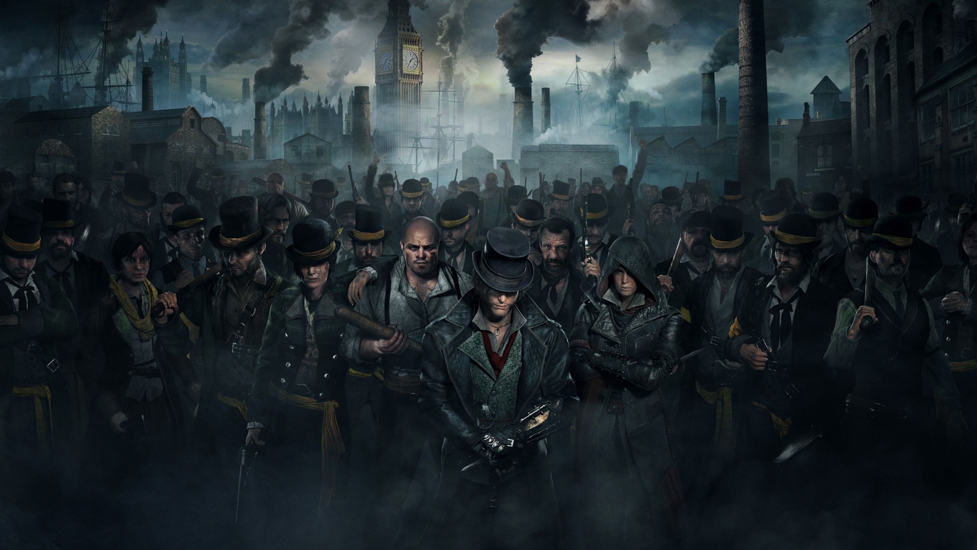 Assassins Creed Syndicate crowd with Big Ben HD Wallpaper