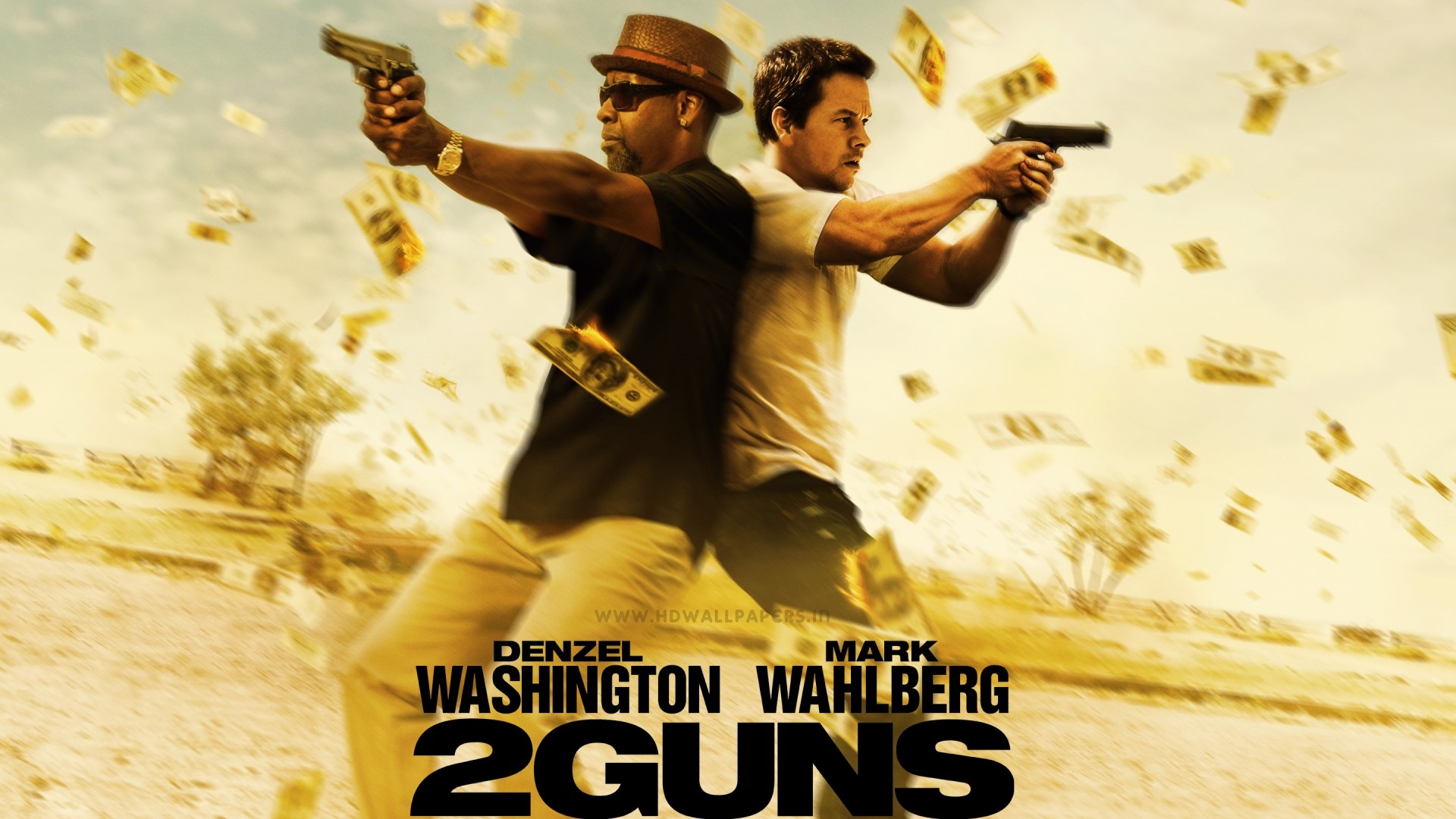 2 Guns Denzel Washington Mark Wahlberg Movie HD Wallpaper