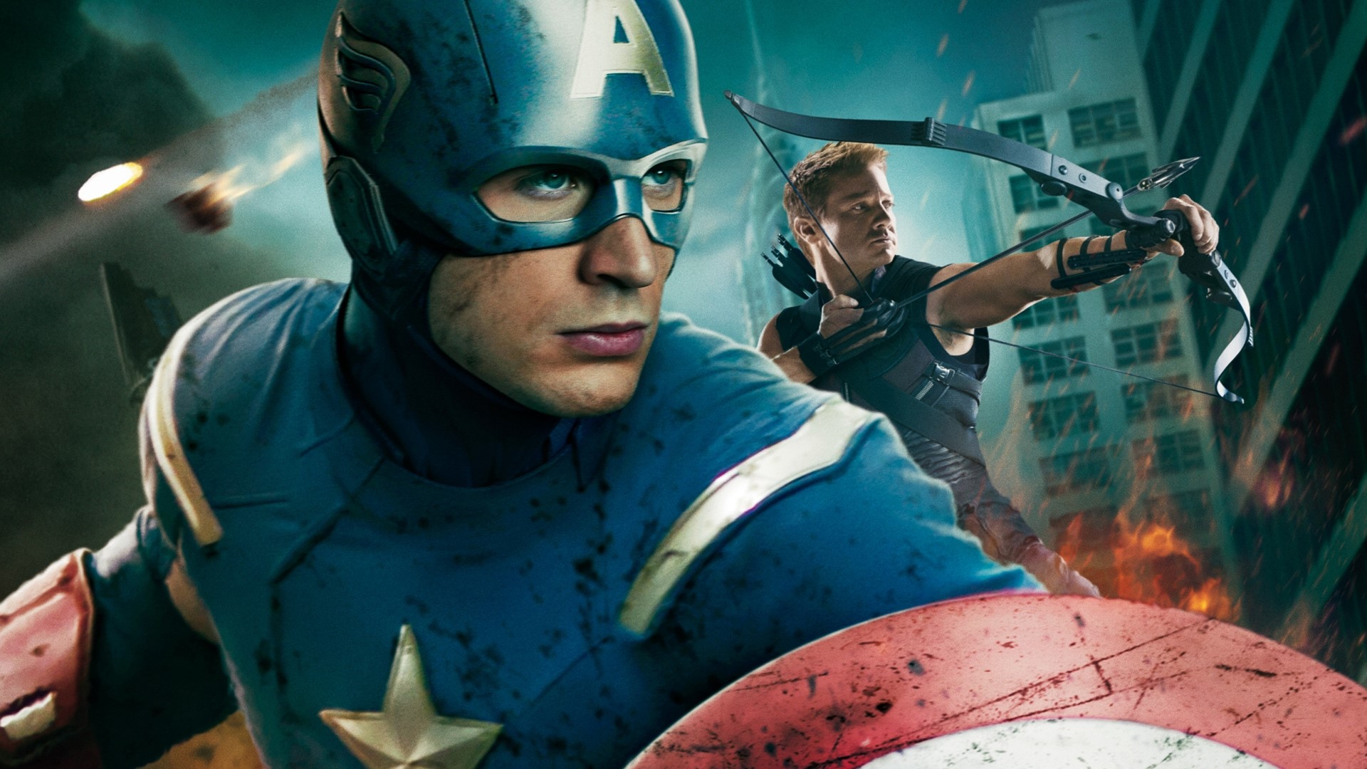 Captain America and Hawkeye from The Avengers HD Wallpaper