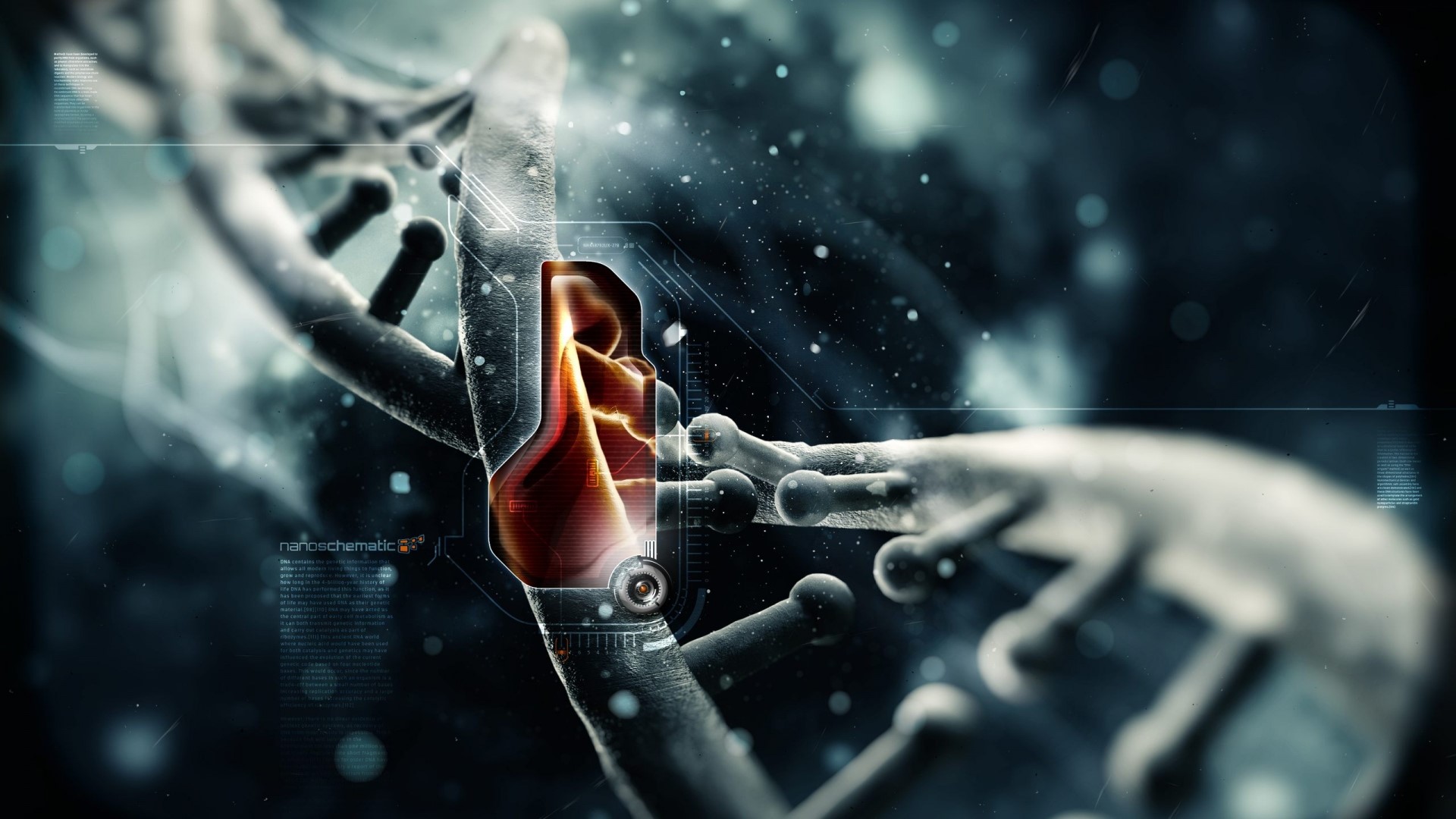 Nanotechnology DNA Schematic HD Wallpaper