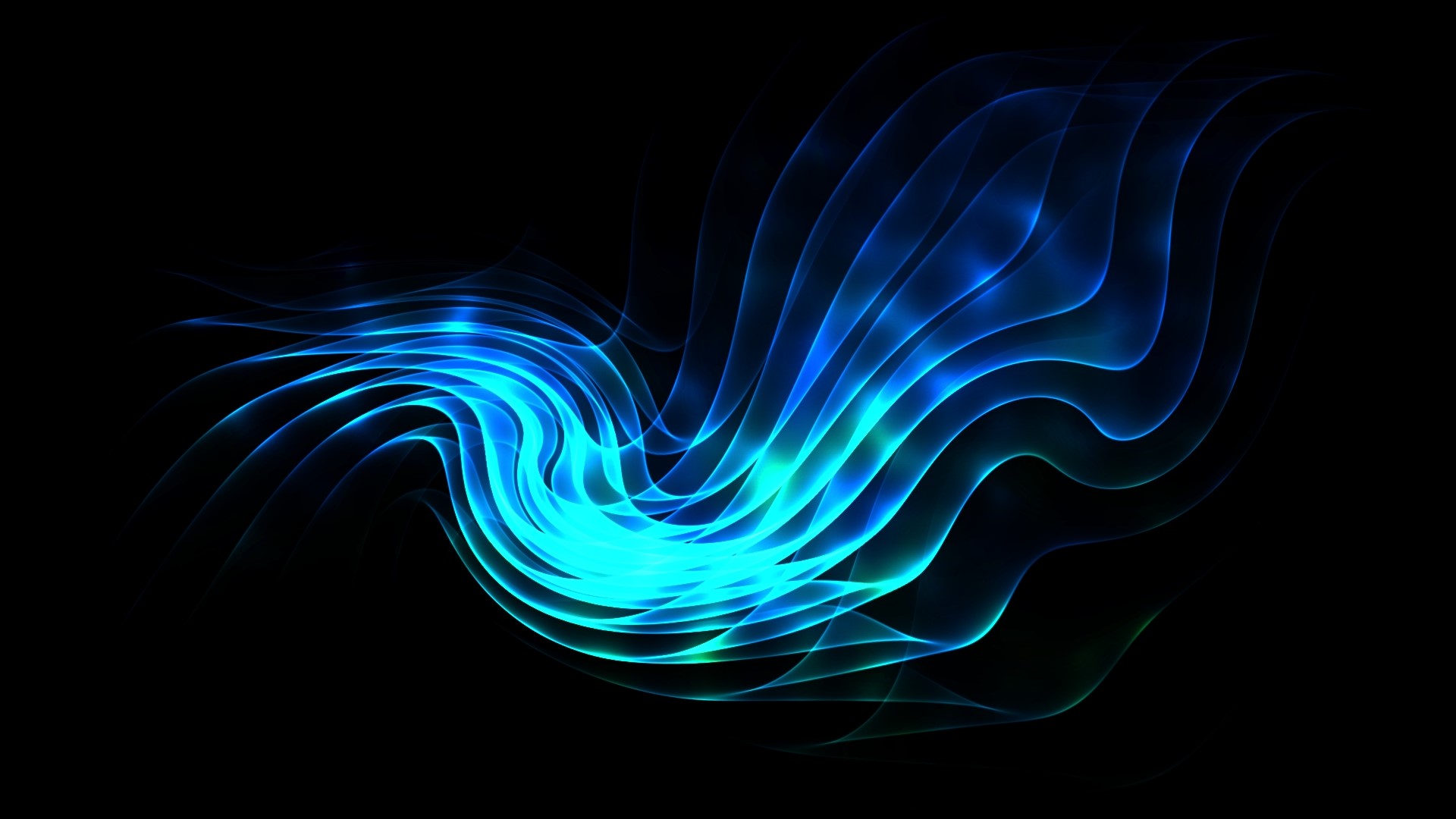 Abstract Blue and Teal Swirling Light HD Wallpaper