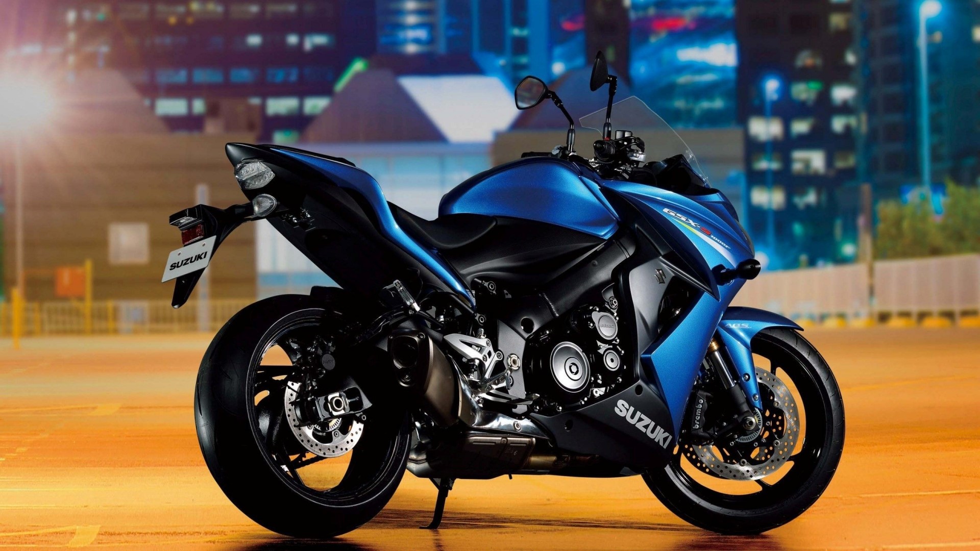 Blue Suzuki GSX-S1000F Motorcycle HD Wallpaper