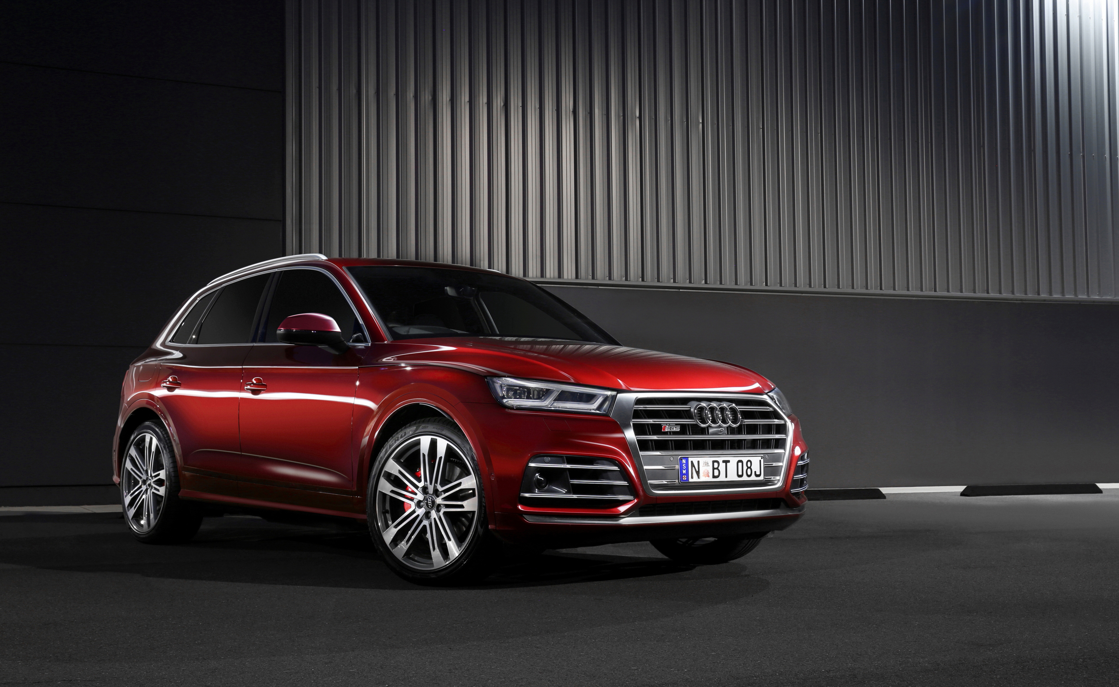 Red Audi SQ5 3.0 TFSI 4K HD Wallpaper