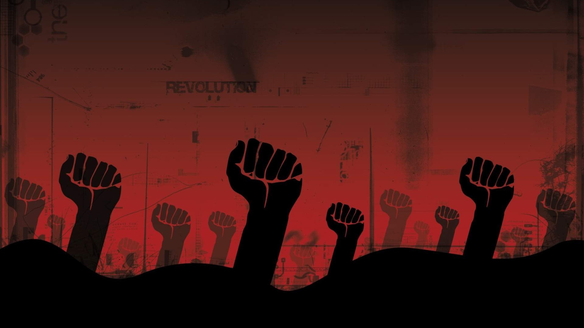 Revolutionary Fists Raised in Protest HD Wallpaper