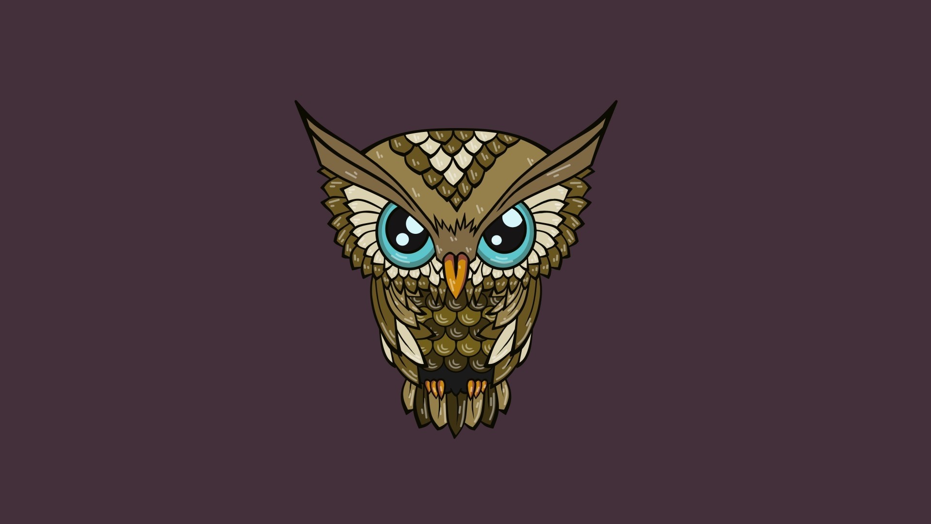 Minimalist Owl Illustration HD Wallpaper