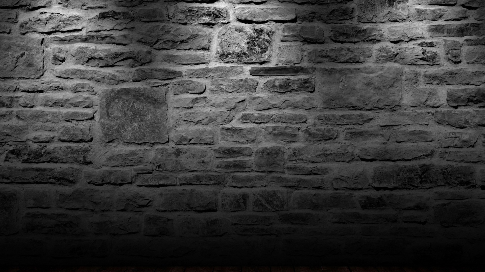 Stone Bricks Wall with Wooden Floor HD Wallpaper