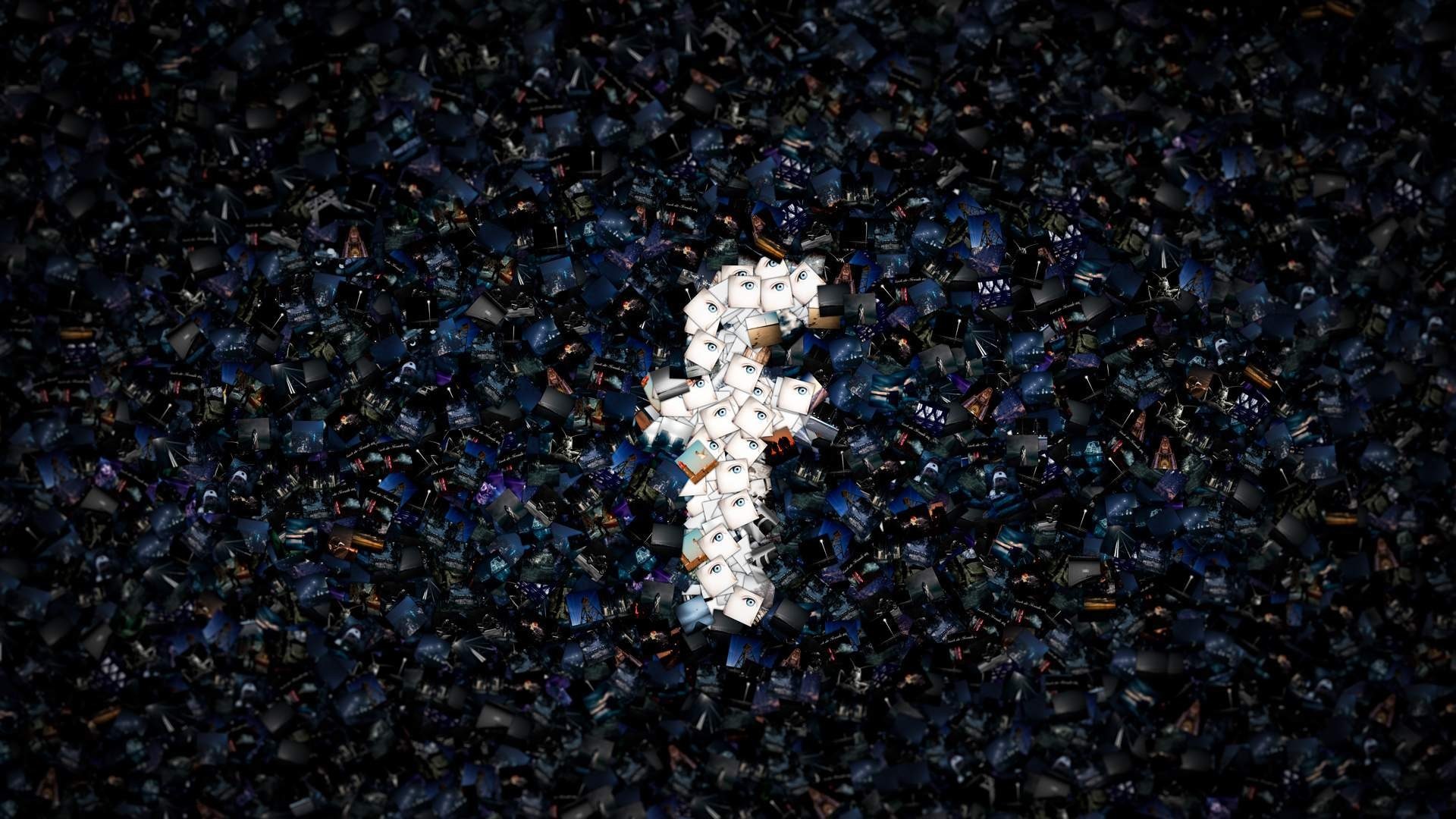 Facebook logo made of photos HD Wallpaper