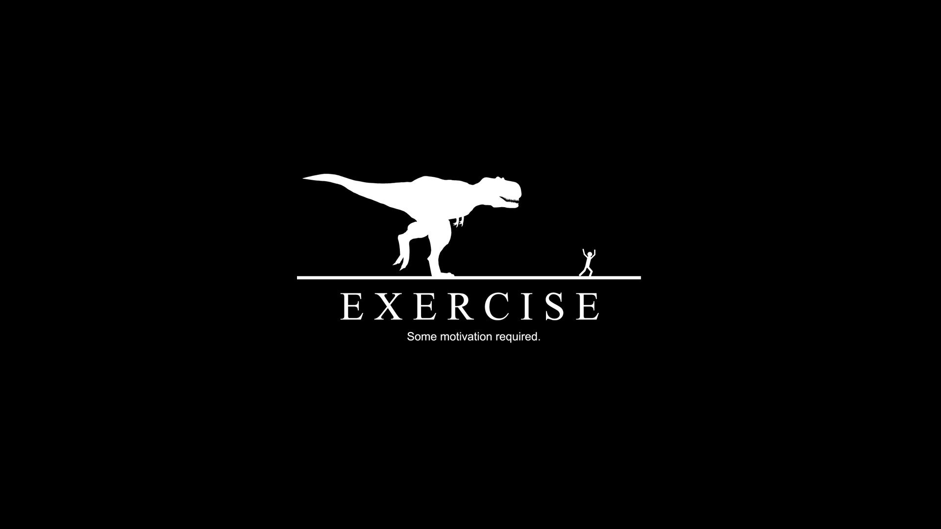Exercise: Some Motivation Required T-Rex Dinosaur Chasing Man HD Wallpaper