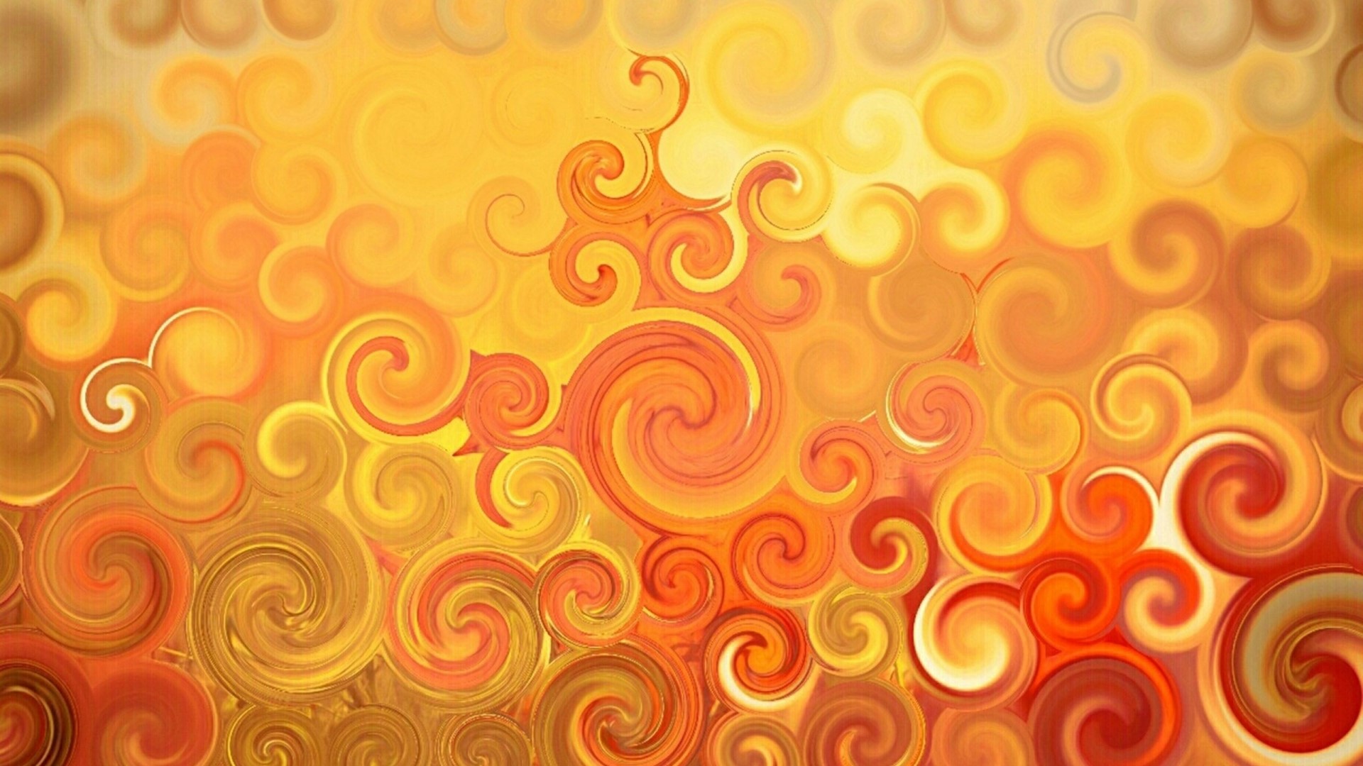 Abstract Swirls of Orange and Yellow HD Wallpaper