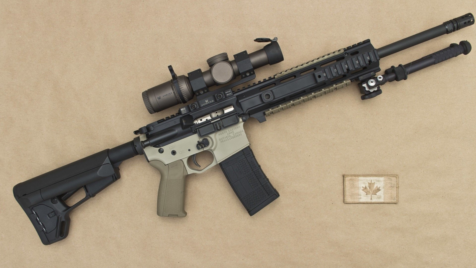 Assault Rifle with Scope and Bipod HD Wallpaper