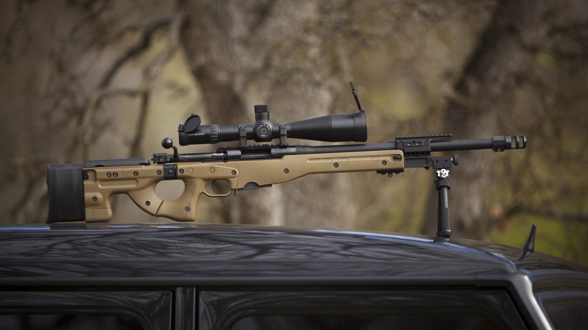 Sniper Rifle on a Vehicle HD Wallpaper