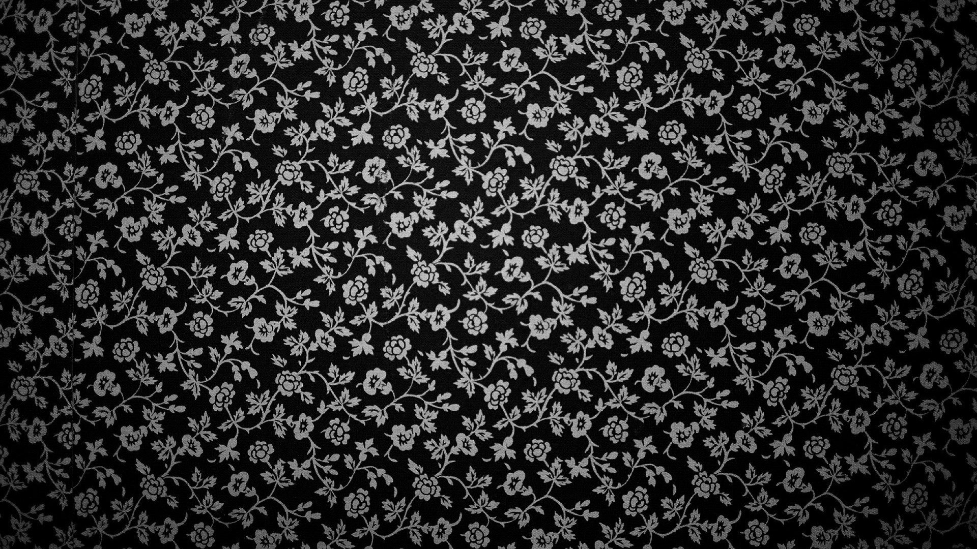 Black and white floral pattern texture HD Wallpaper
