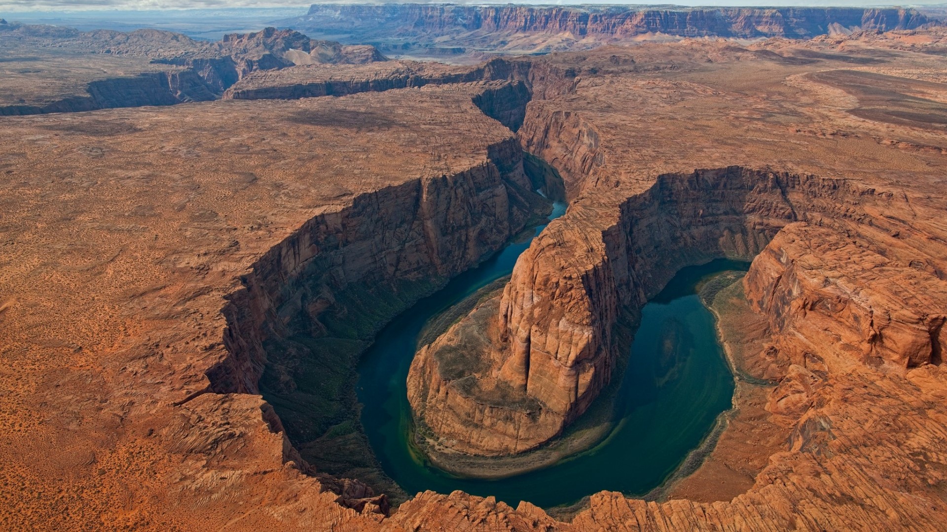 Horseshoe Bend Aerial View HD Wallpaper