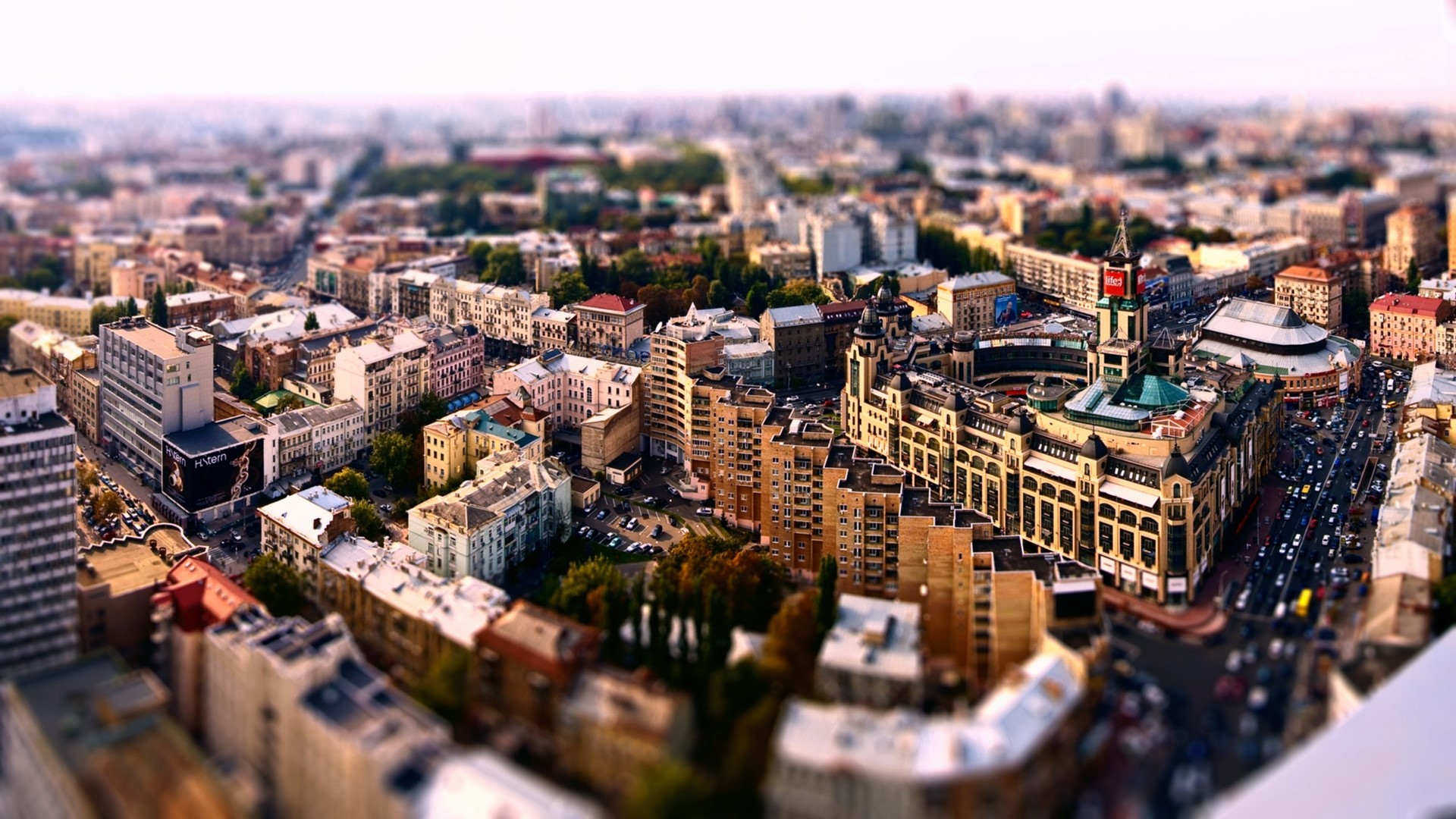 Kiev Miniature Panorama Tilt Shift HD Wallpaper