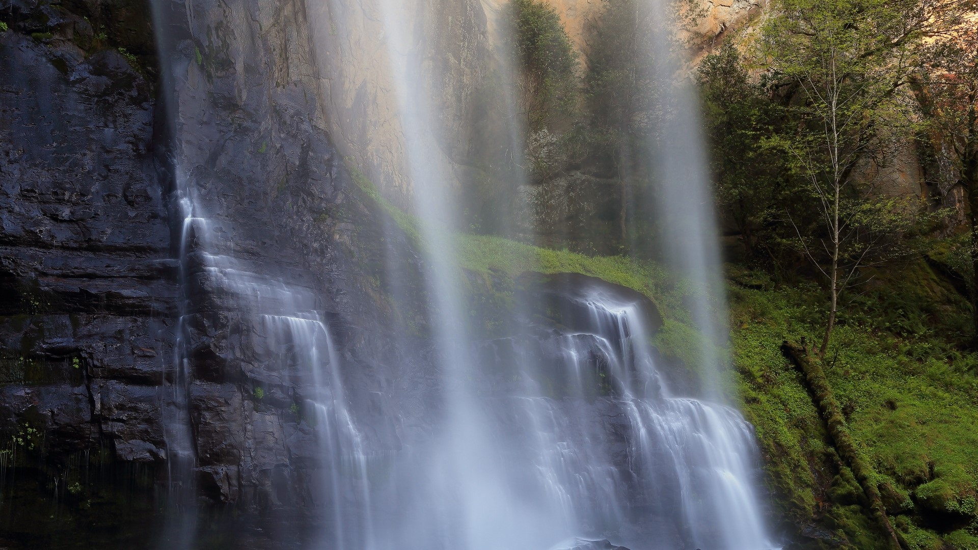 Silver Falls State Park Waterfall HD Wallpaper