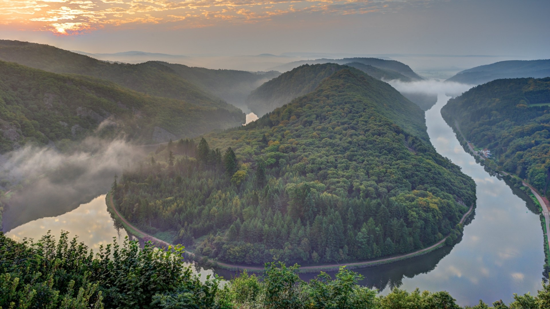 Saarschleife River Landscape Nature HD Wallpaper