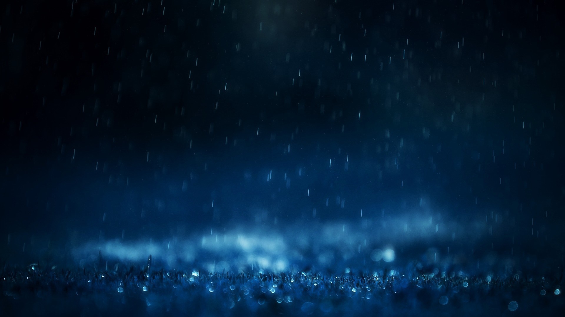 Blue Rain Drops Close Up HD Wallpaper