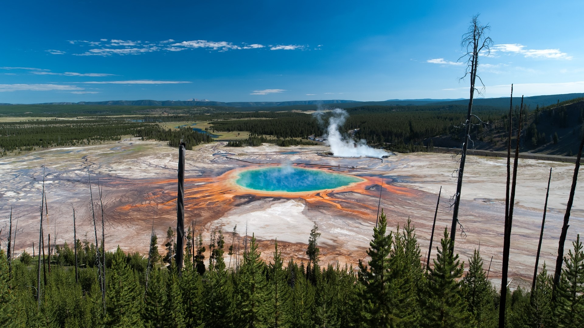 Grand Prismatic Spring in Yellowstone National Park HD Wallpaper