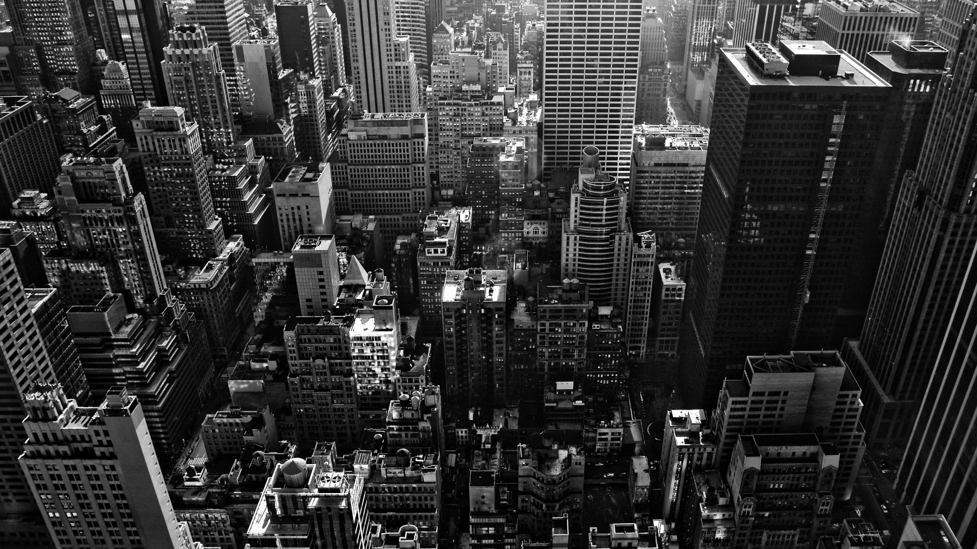 New York City Black And White Aerial View HD Wallpaper
