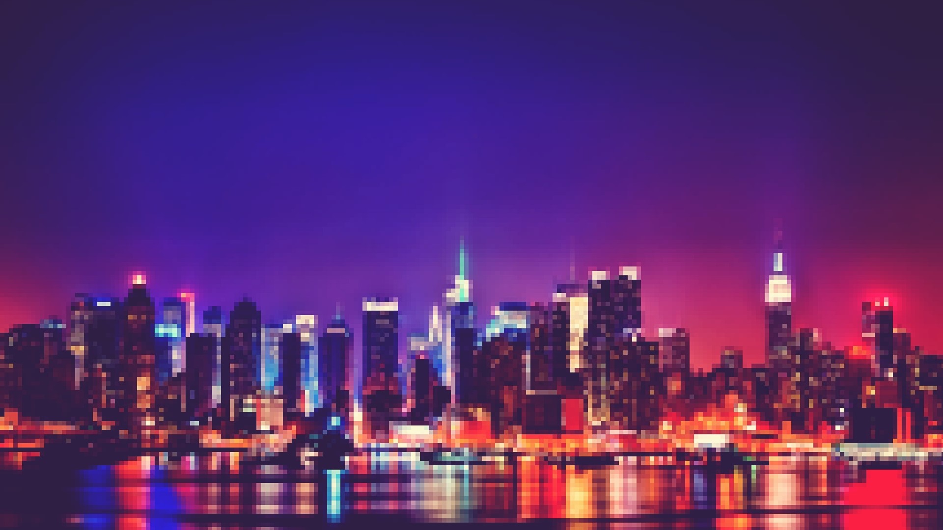 HD New York City Colorful Night Skyline, HD Wallpaper | Rare Gallery