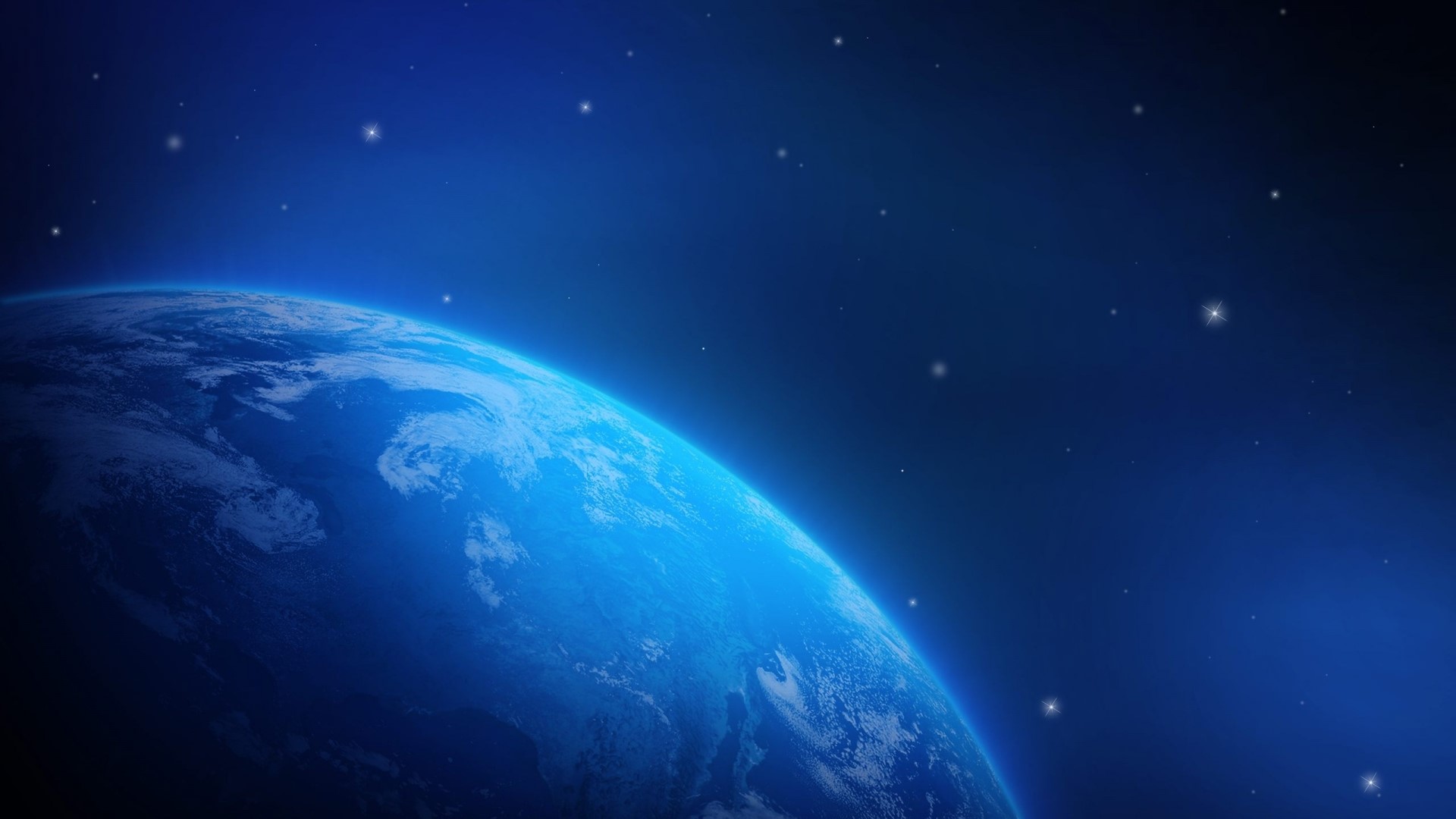 Planet Earth and Stars in Space HD Wallpaper