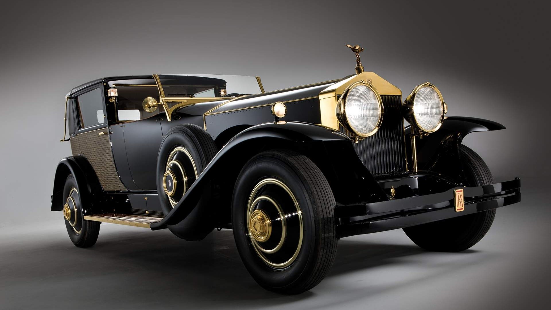 Black Rolls Royce Silver Ghost classic car HD Wallpaper