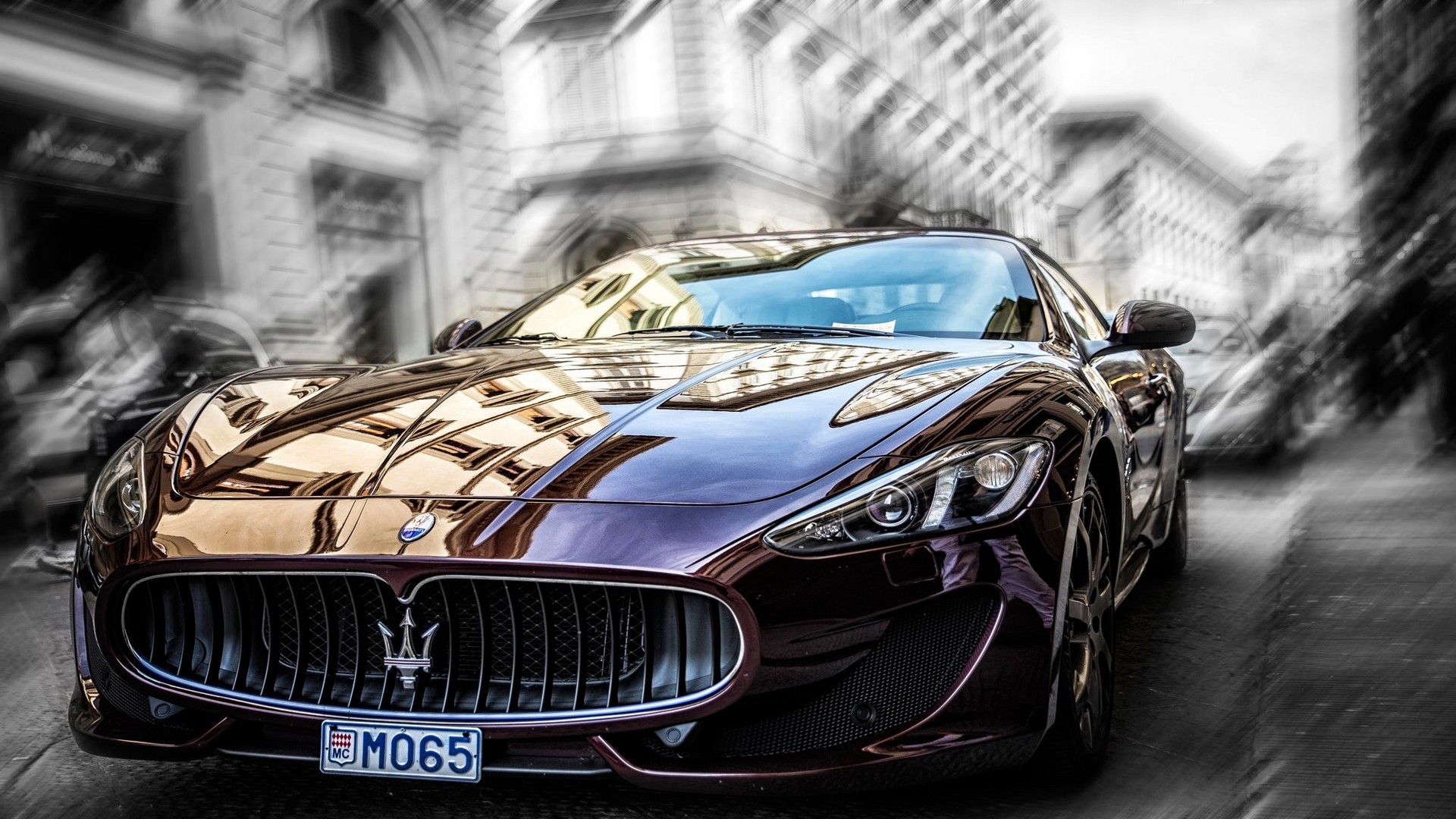 Maserati GranTurismo MC Stradale on a City Street HD Wallpaper