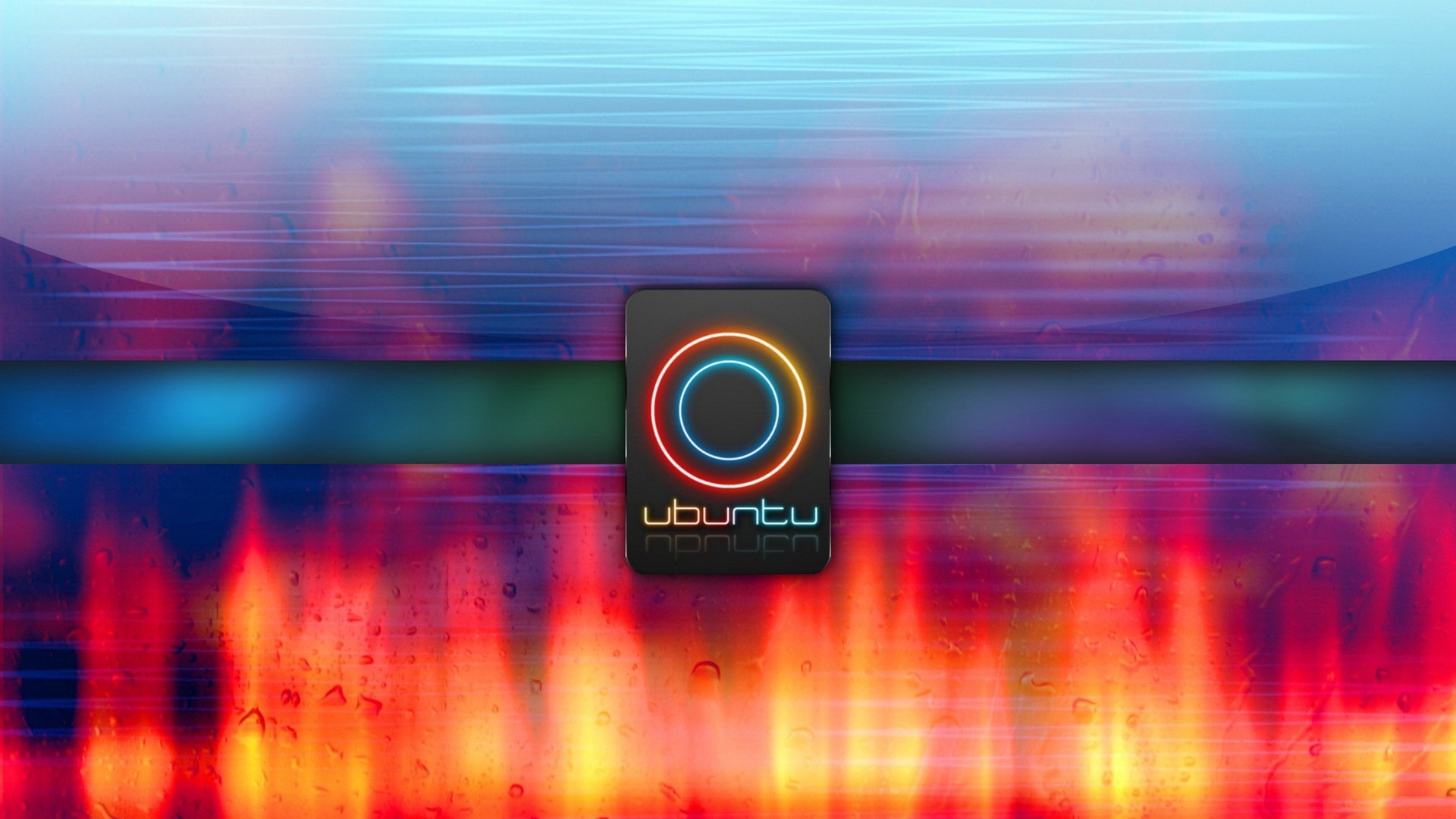 Ubuntu Logo with Fiery Background HD Wallpaper