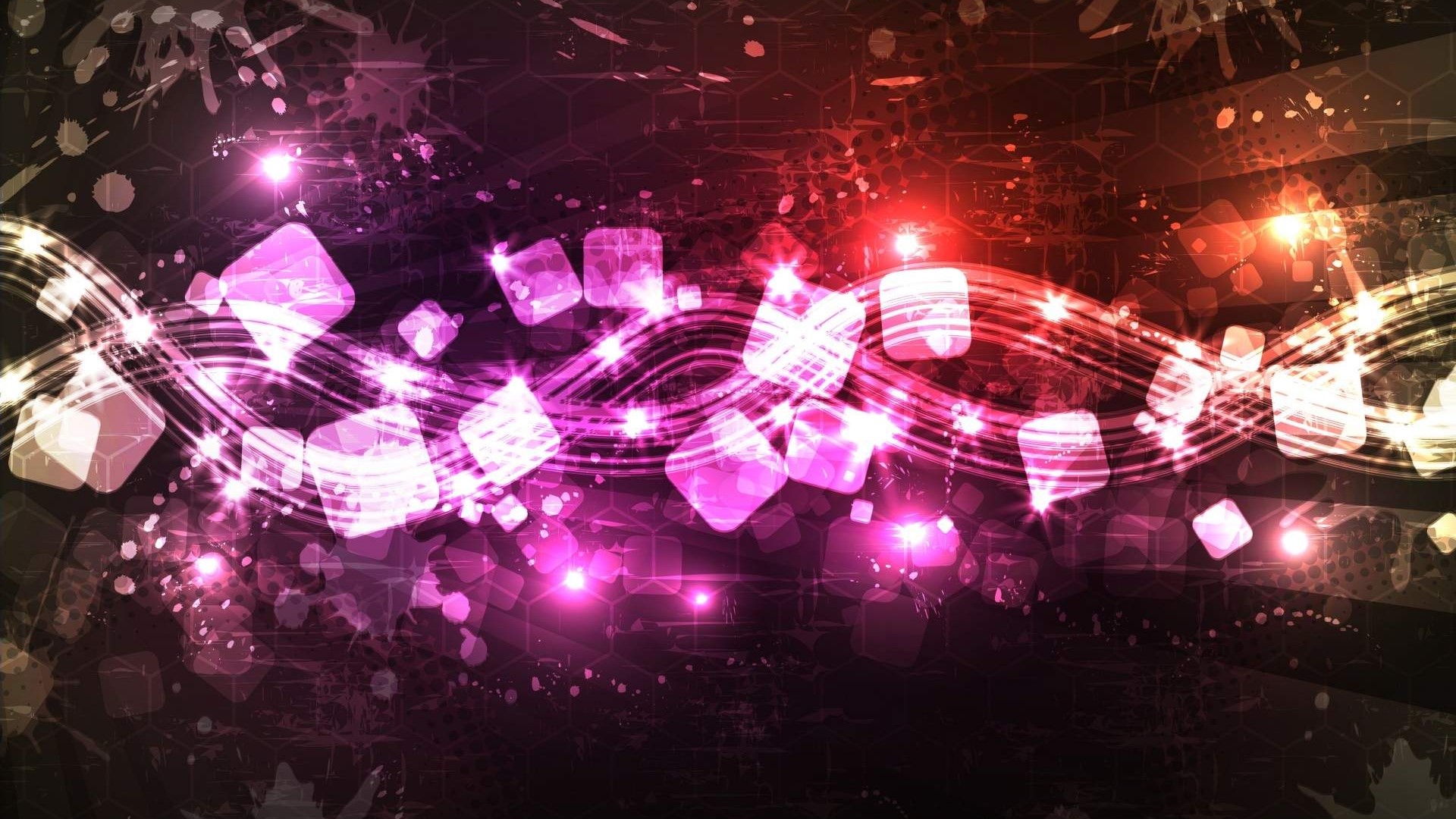 Abstract Colorful Light Waves and Cubes HD Wallpaper