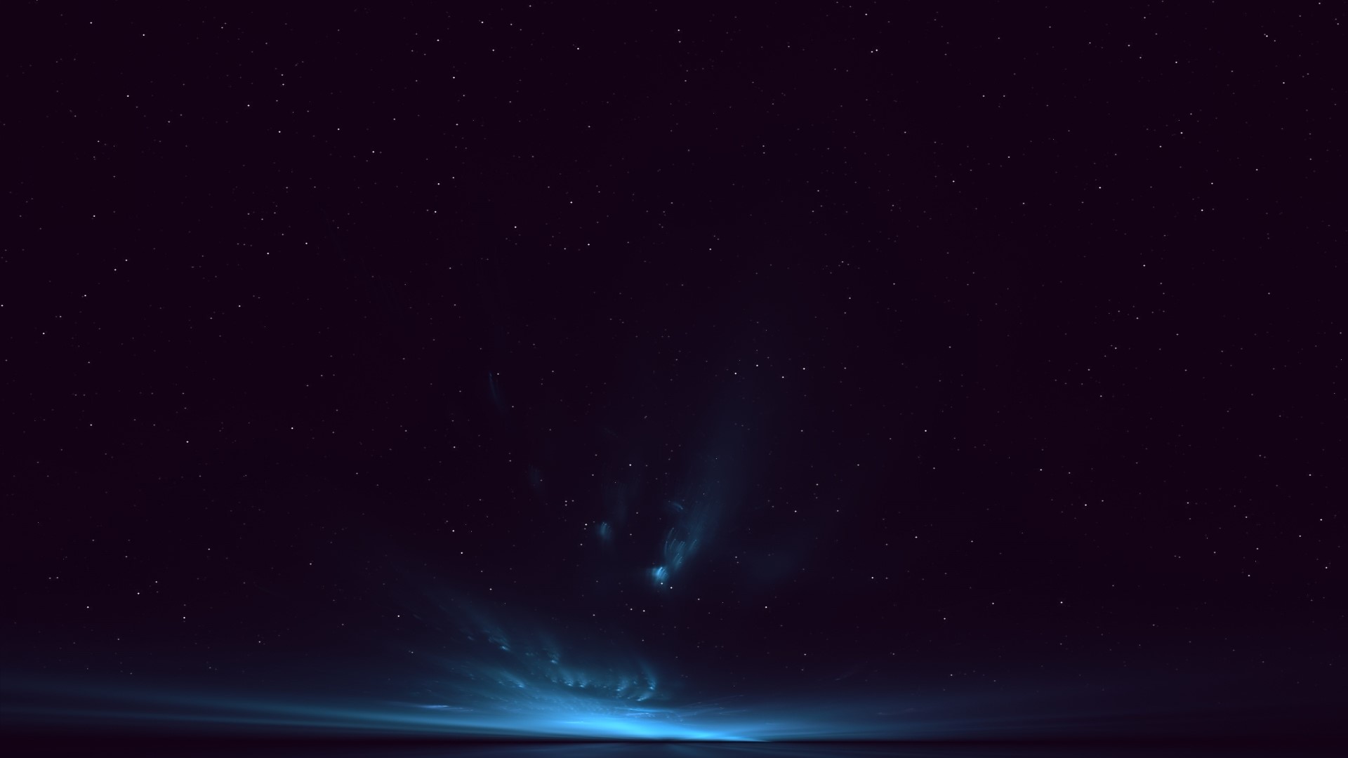 Blue Aurora Borealis Under a Starry Night Sky HD Wallpaper