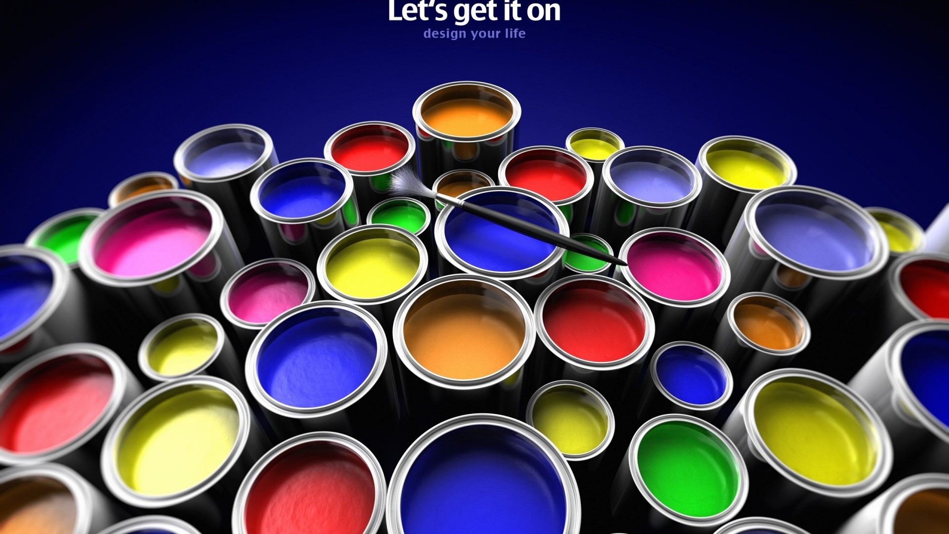 Paint Cans with Brush HD Wallpaper