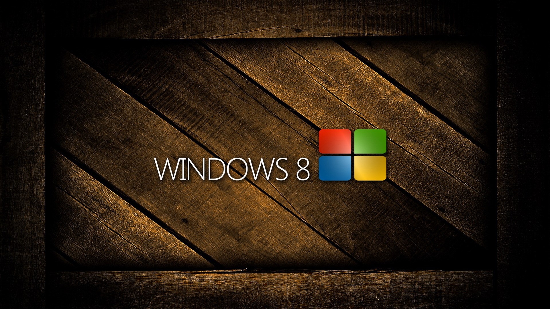Windows 8 Logo on Wood Texture HD Wallpaper