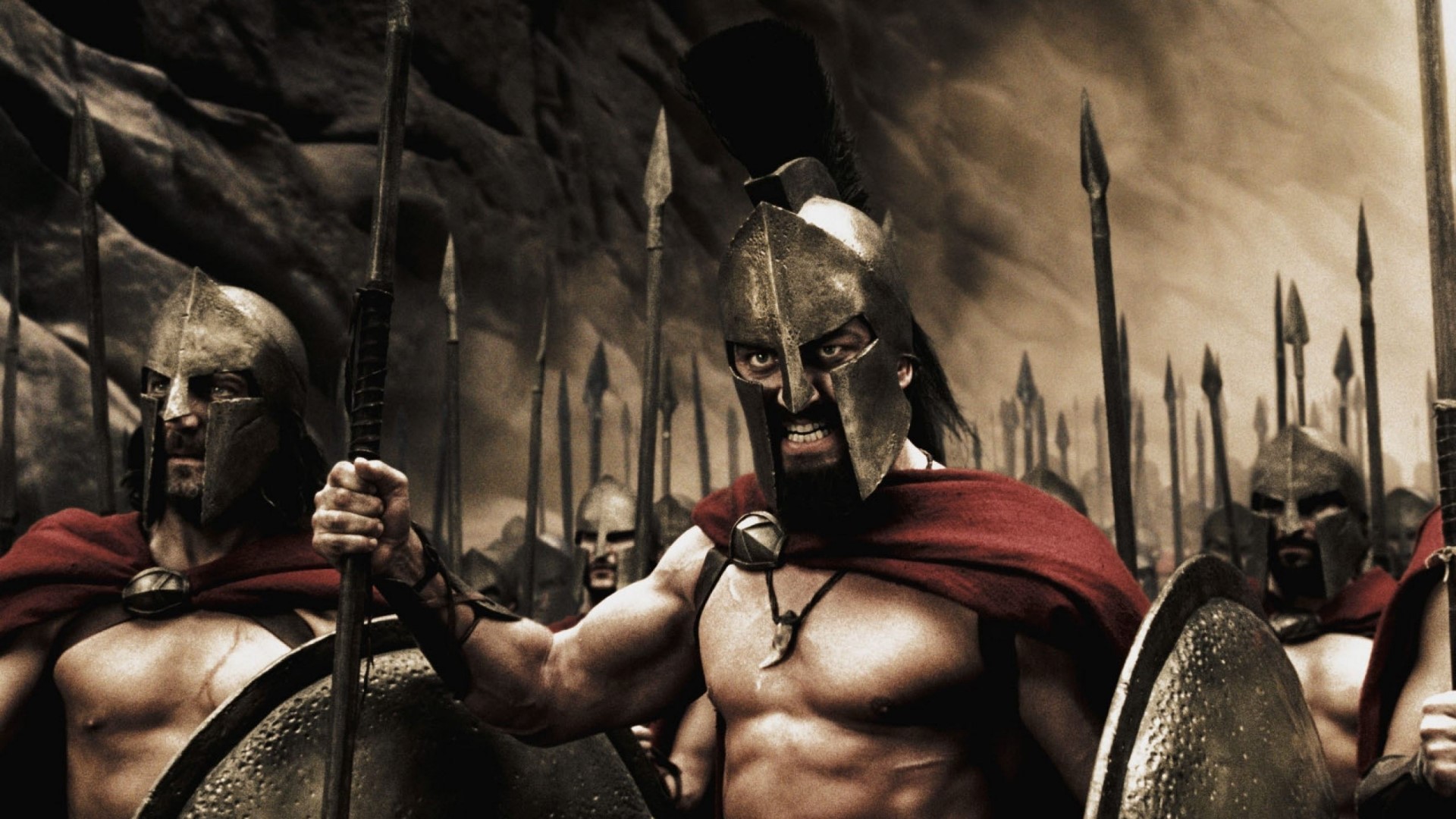 Spartan warriors in formation HD Wallpaper