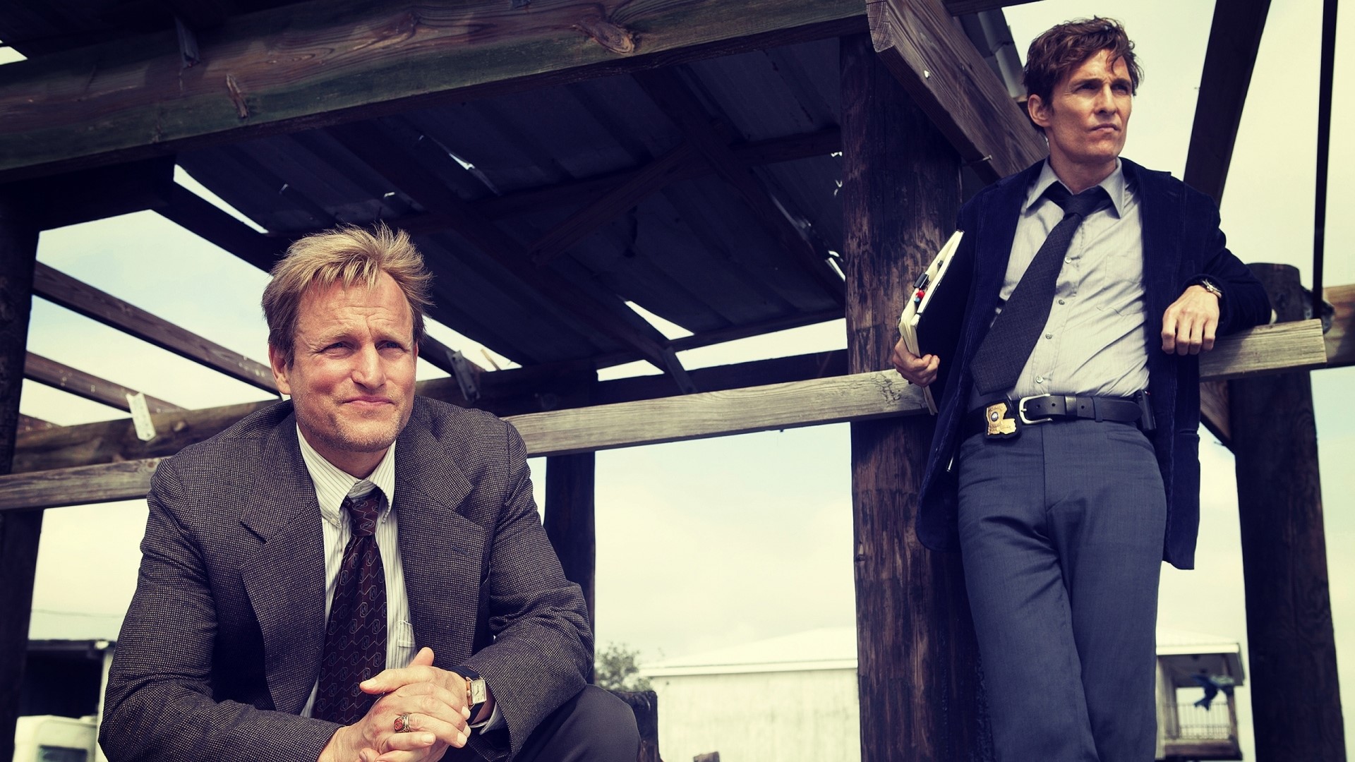Woody Harrelson and Matthew McConaughey in True Detective HD Wallpaper