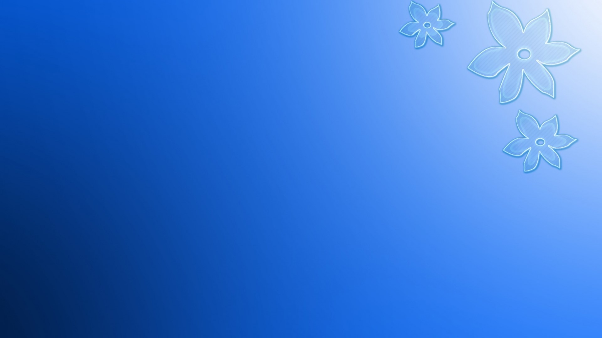 Blue Gradient with Outline Flowers HD Wallpaper