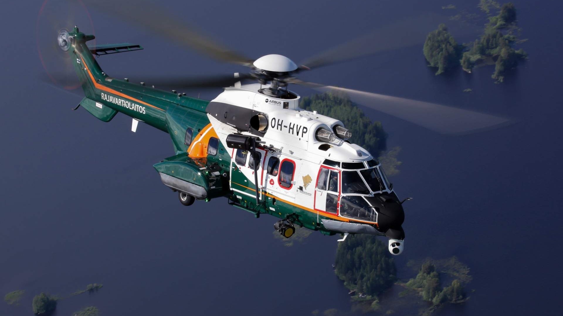 Airbus H225M Caracal helicopter of the Finnish Border Guard HD Wallpaper