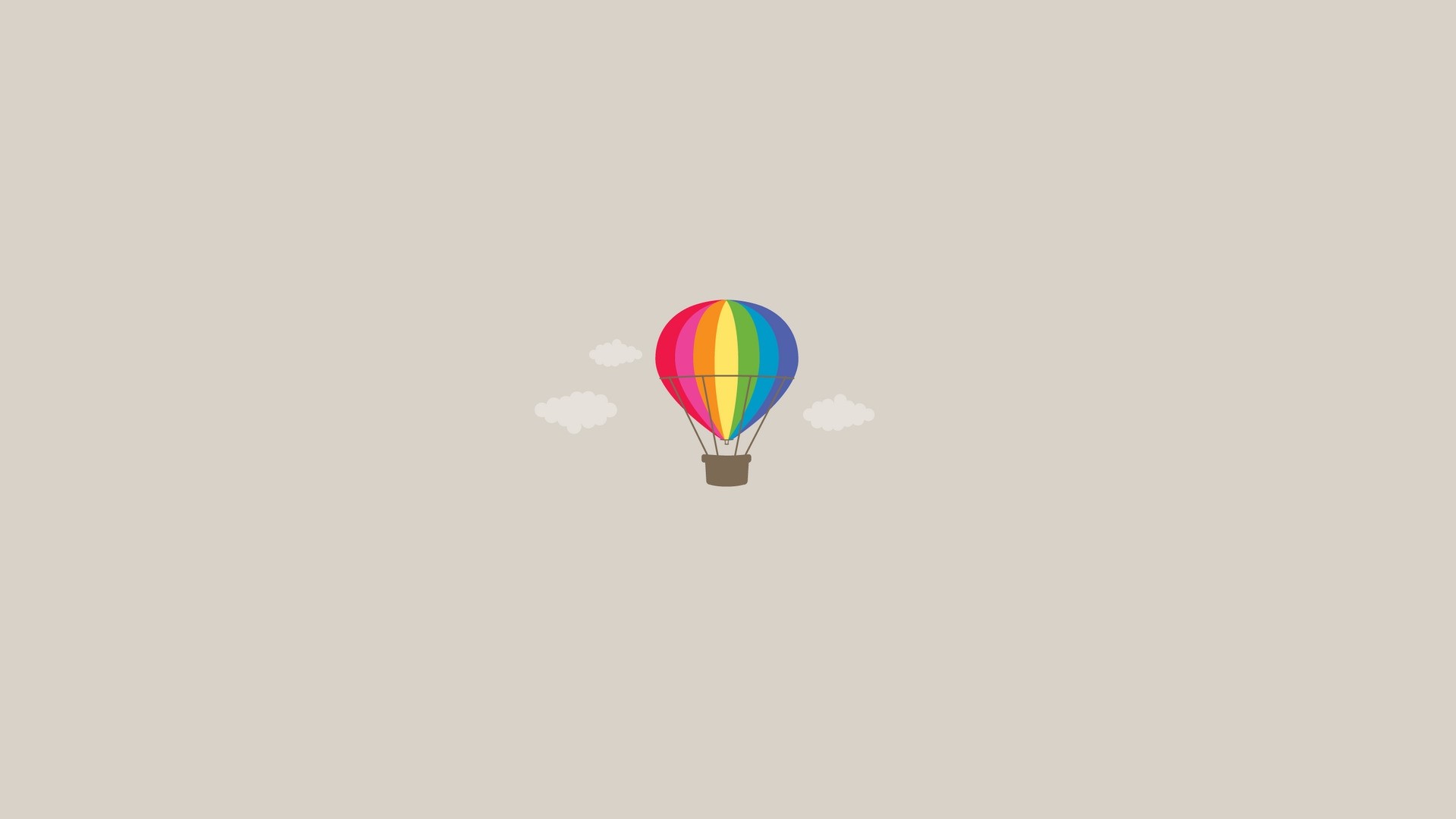 Colorful Hot Air Balloon with Clouds HD Wallpaper