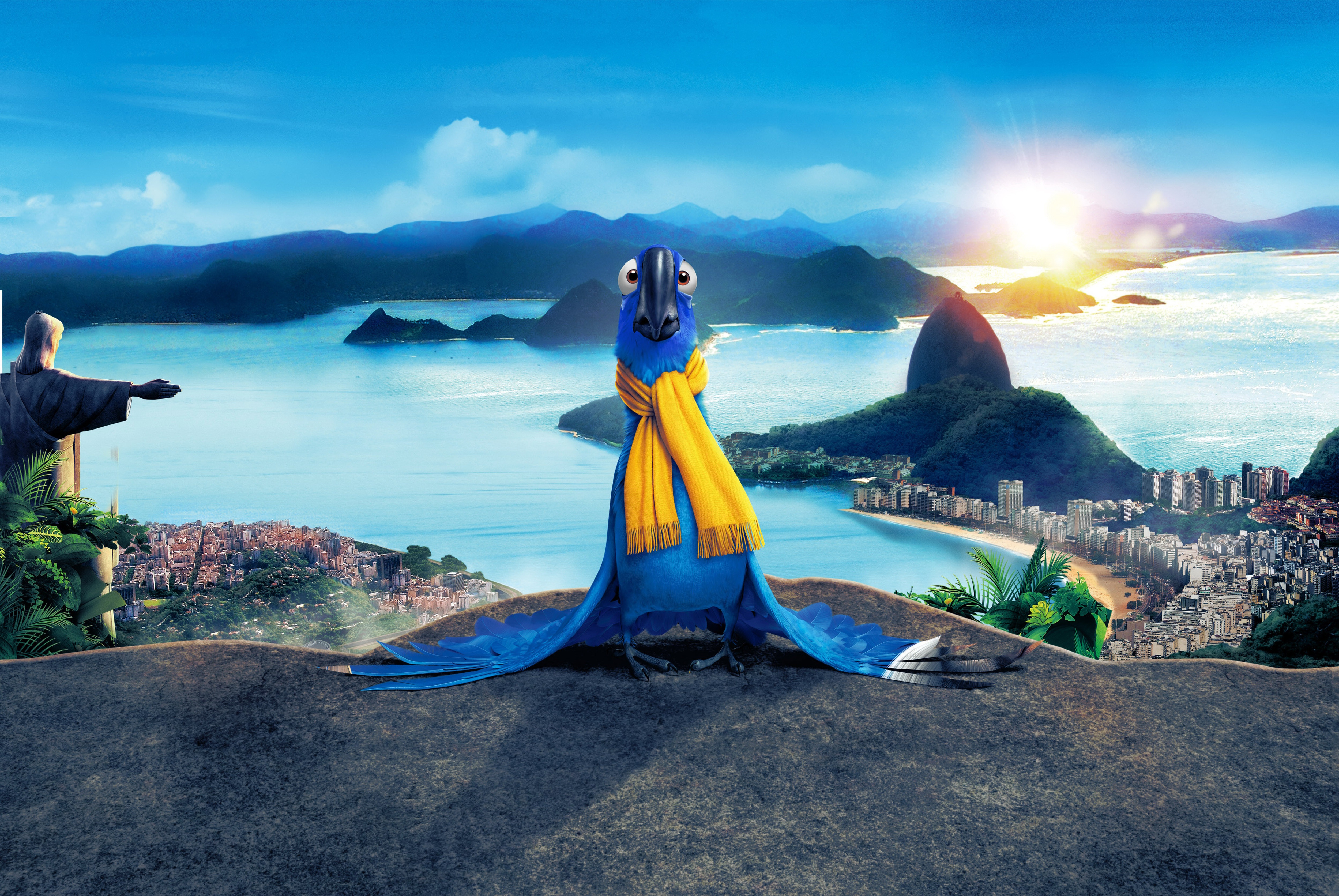 Blu from Rio with Christ the Redeemer statue HD Wallpaper