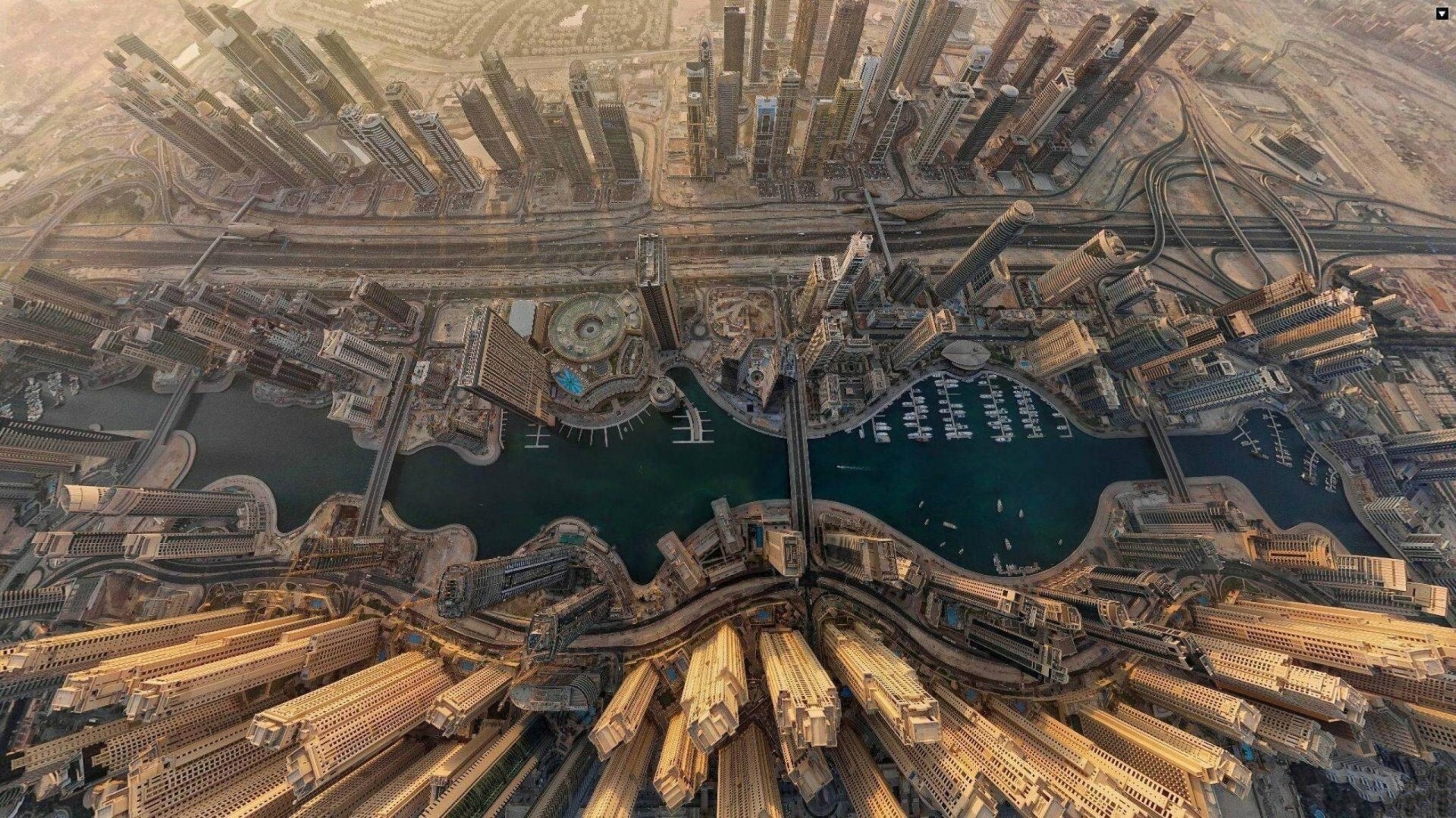 Dubai City Skyscrapers Aerial View HD Wallpaper