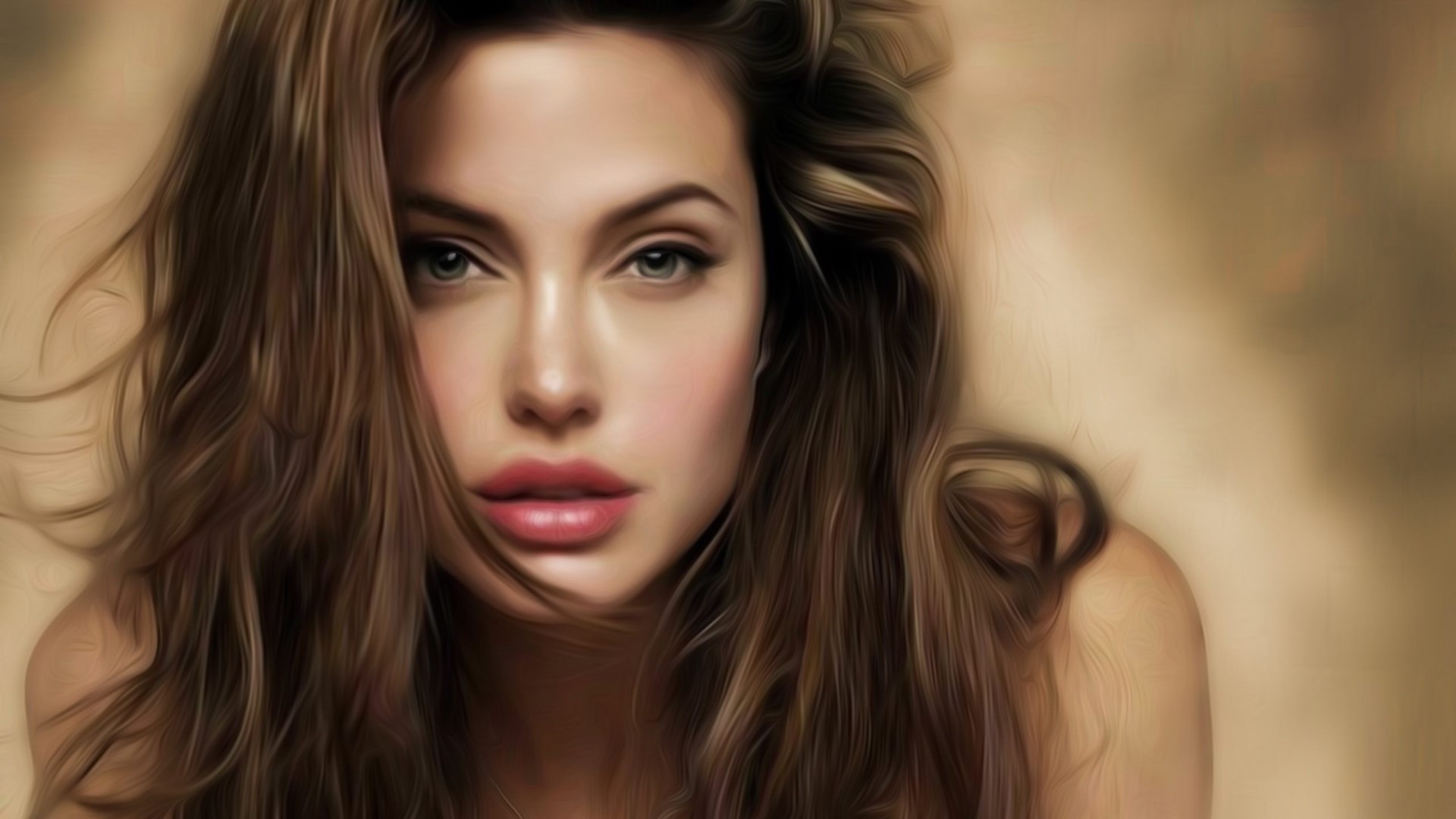 Angelina Jolie painting HD Wallpaper