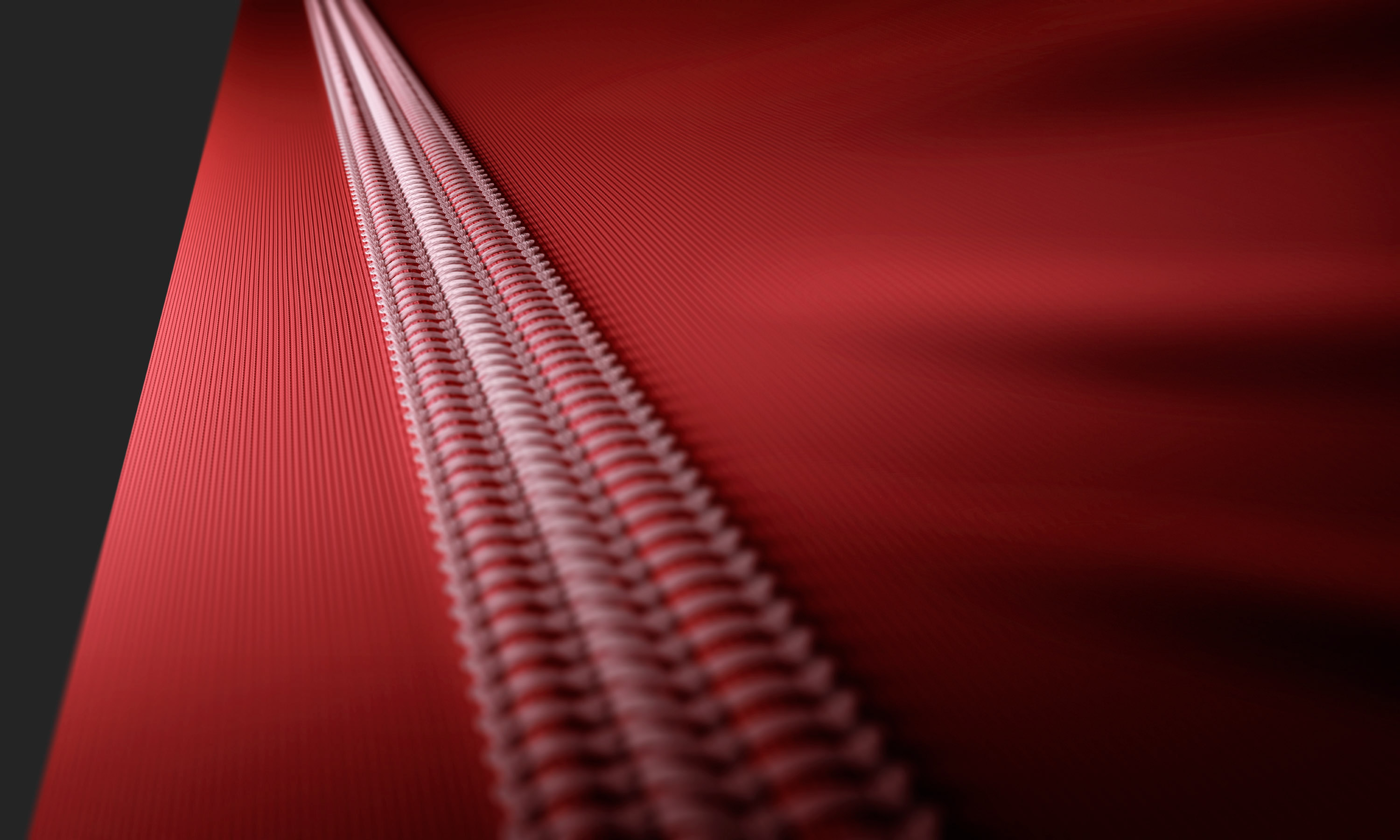 Abstract red ribbed texture with a zipper-like pattern HD Wallpaper
